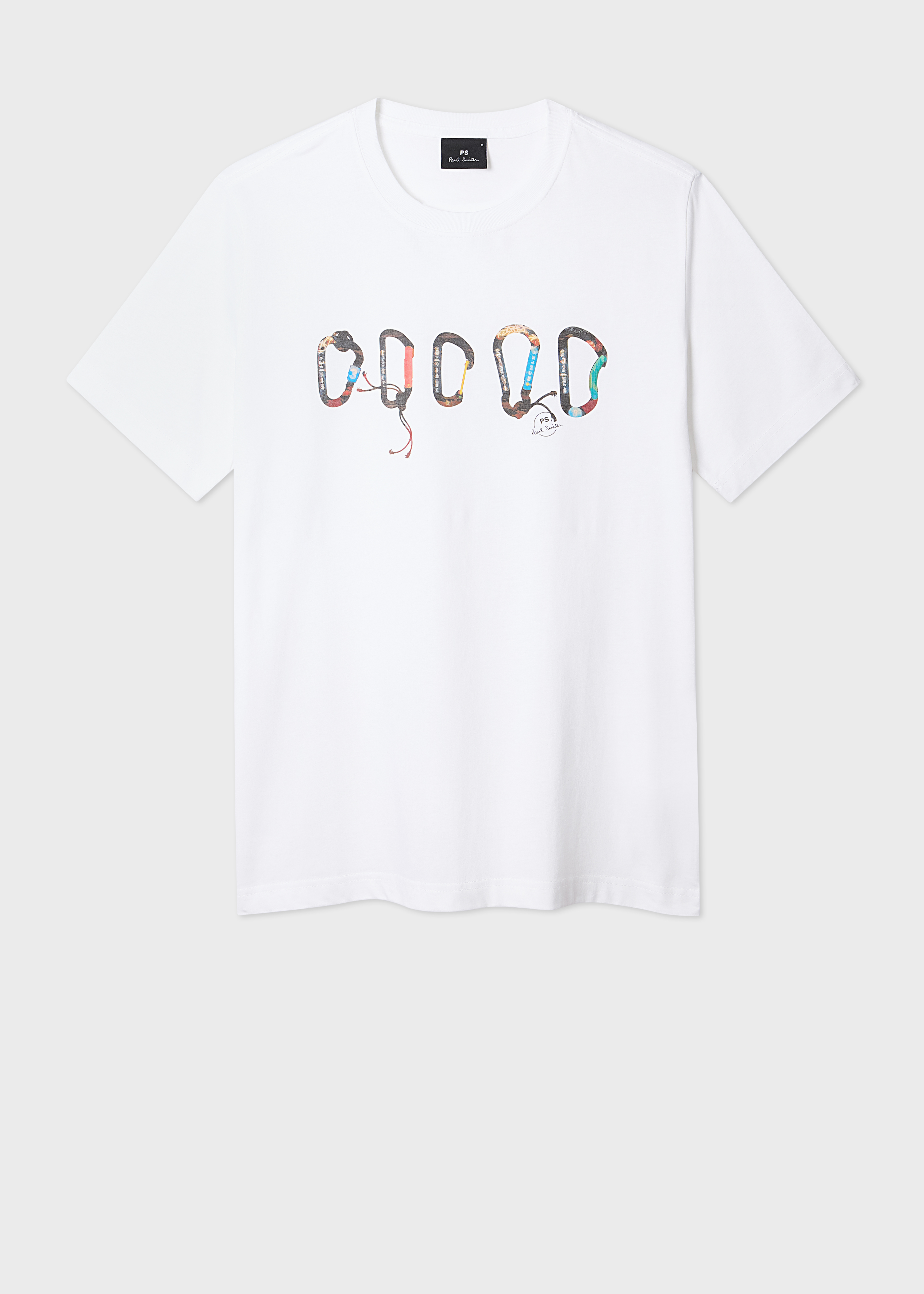 White 'Carabiner' Print T-Shirt
