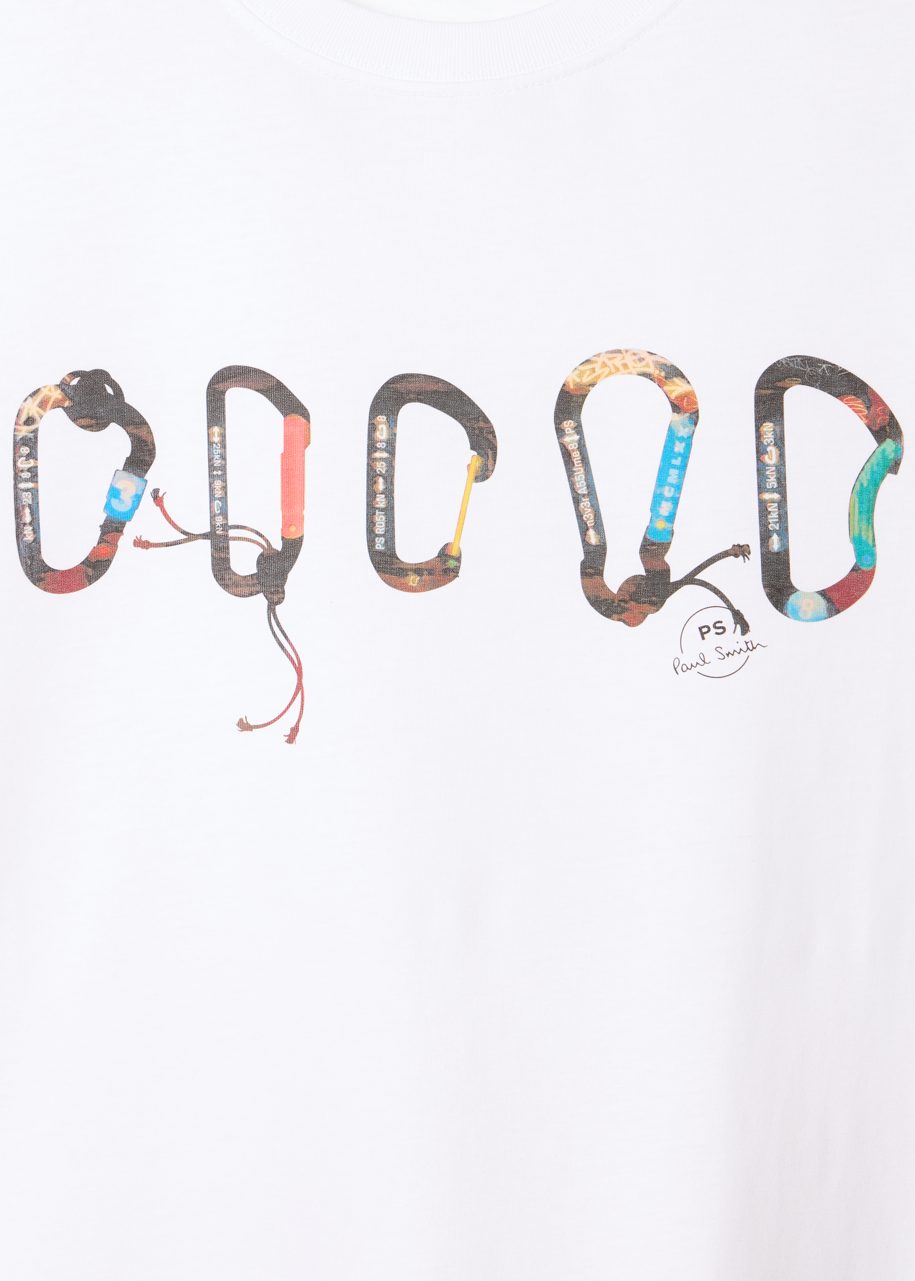 White 'Carabiner' Print T-Shirt