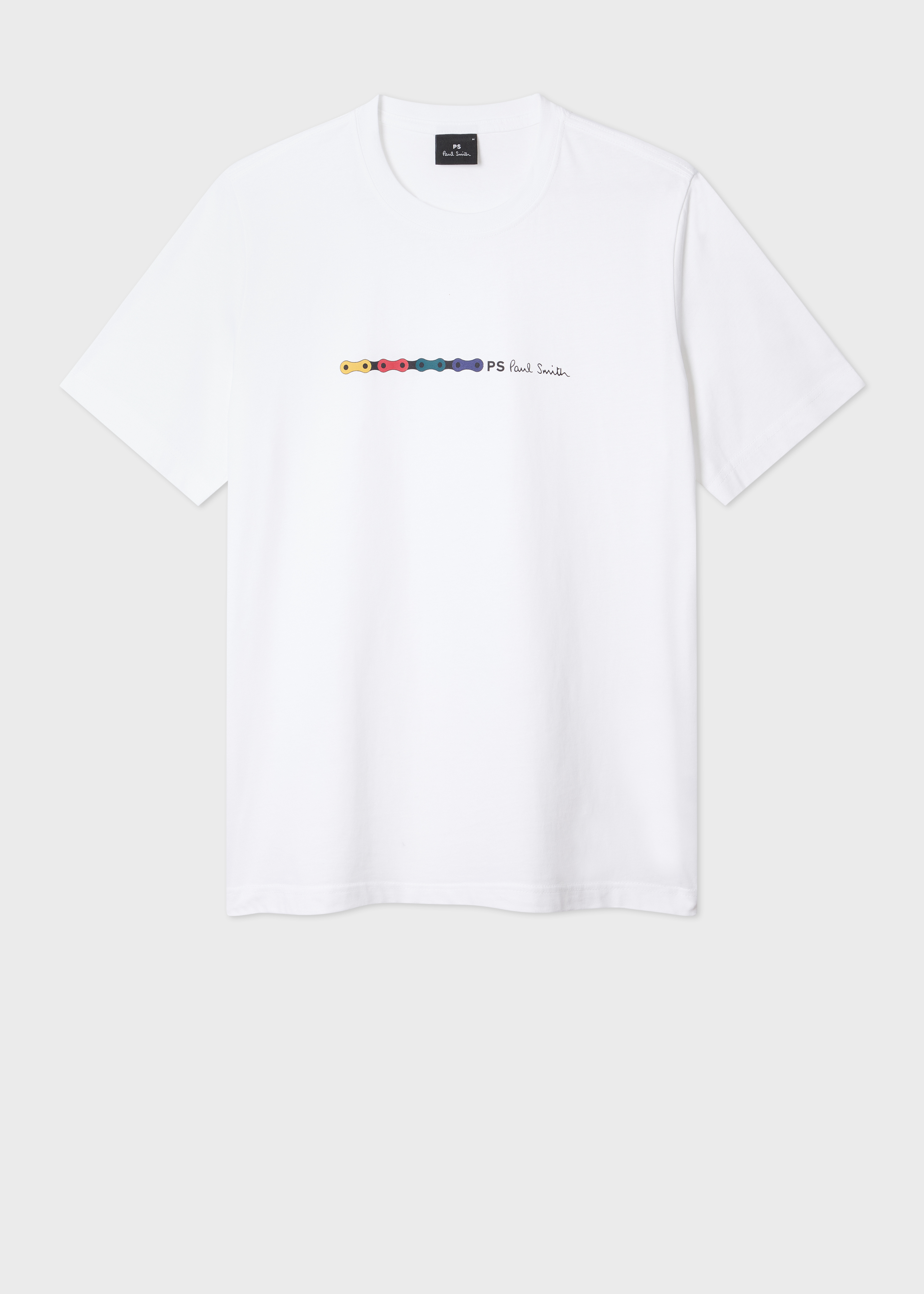 White 'Bike Chain' Print T-Shirt