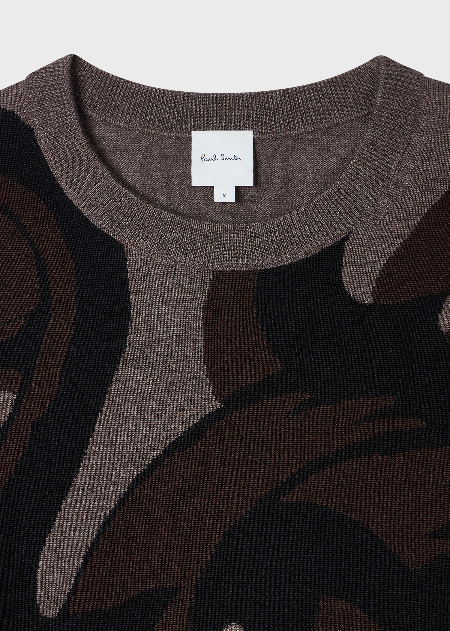 Grey and Brown Merino-Silk 'Swan' Sweater