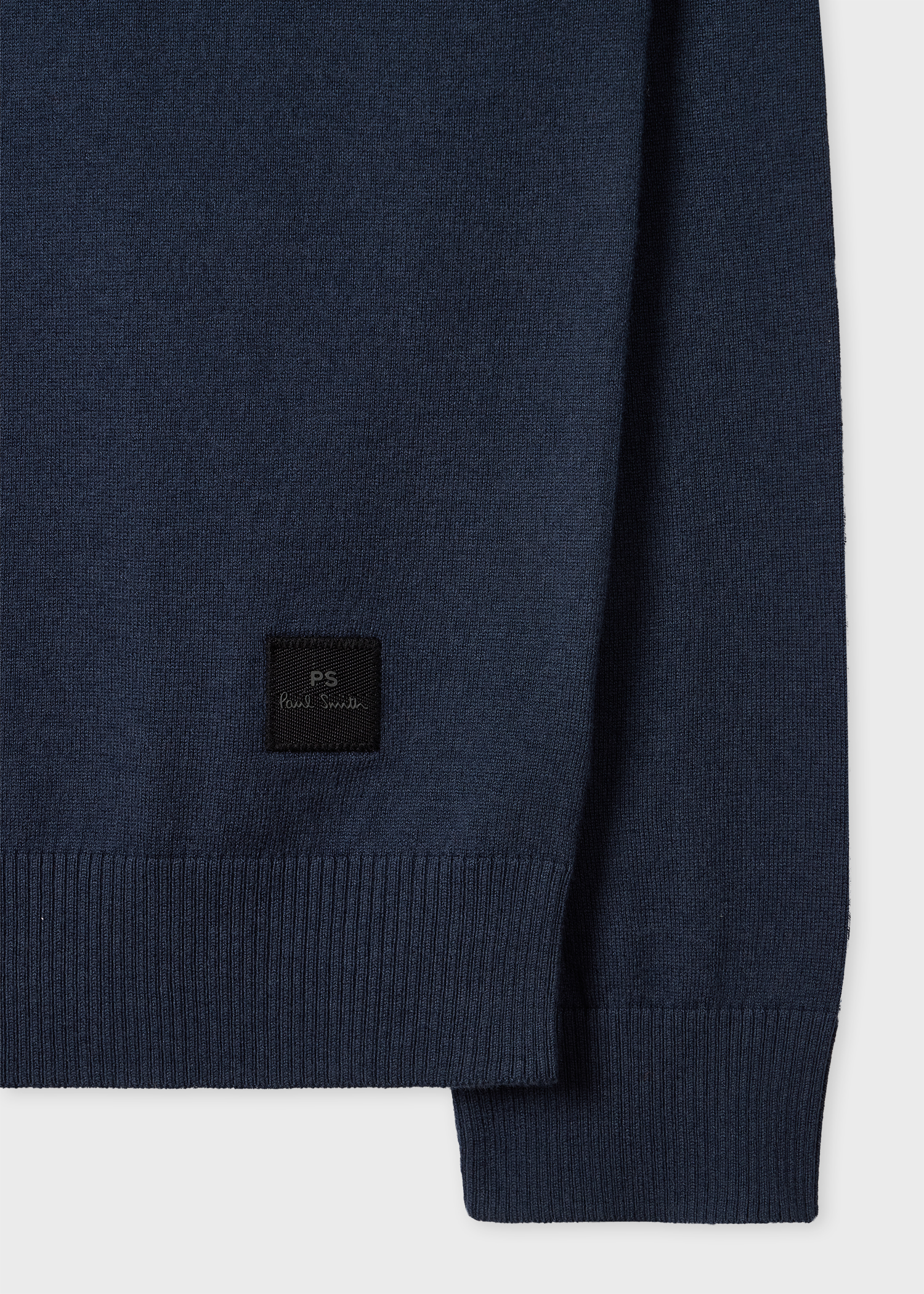 Navy 'Dice' Merino Wool-Blend Knitted Sweater