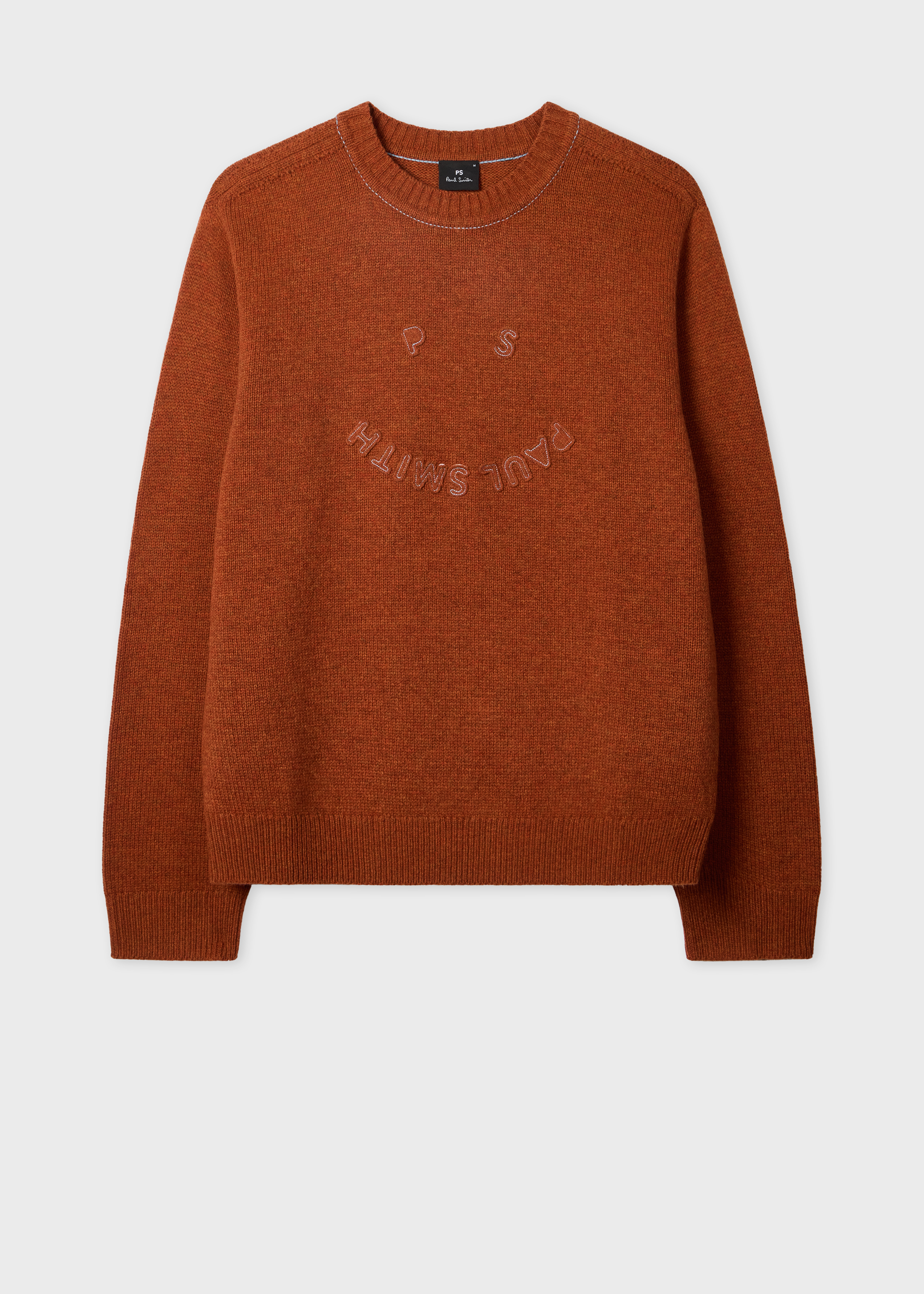 Burnt Orange 'Happy' Merino Wool Sweater