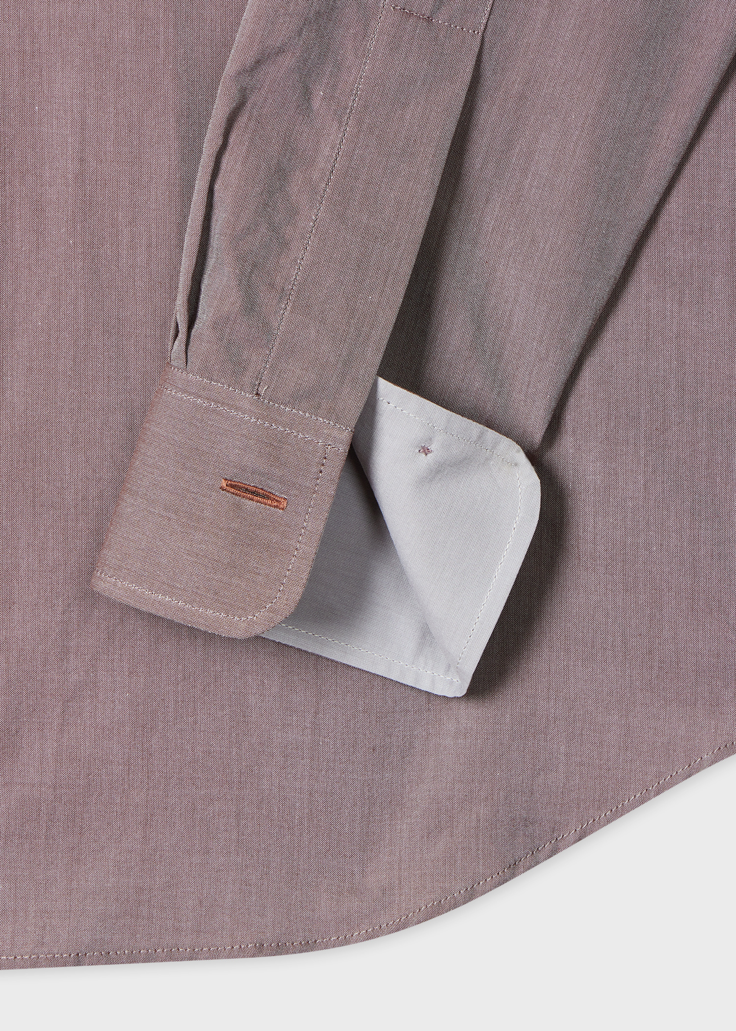 Tailored-Fit Light Brown Chambray Shirt