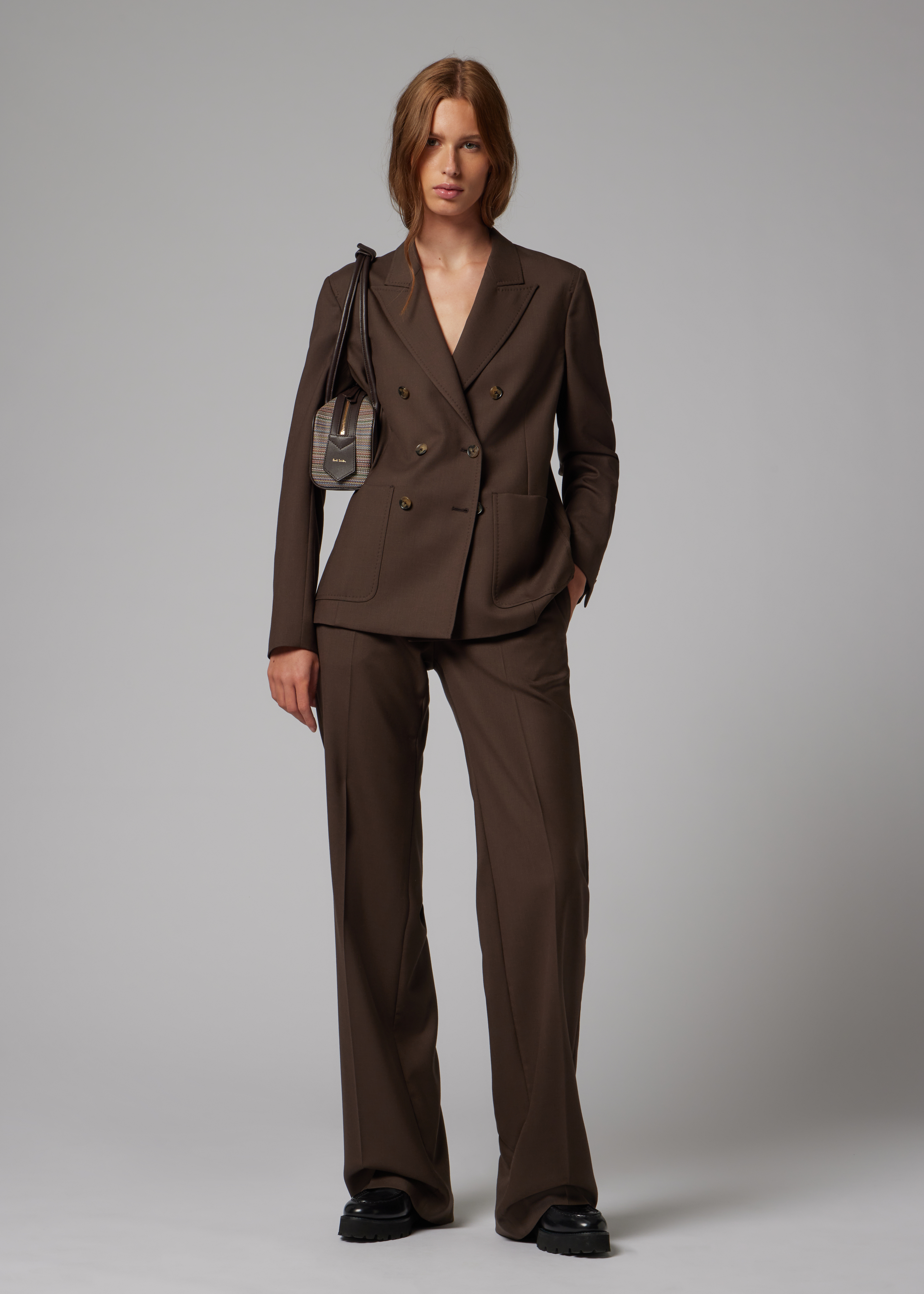 Women's A Suit To Travel In - Brown Wool Bootcut-Trousers