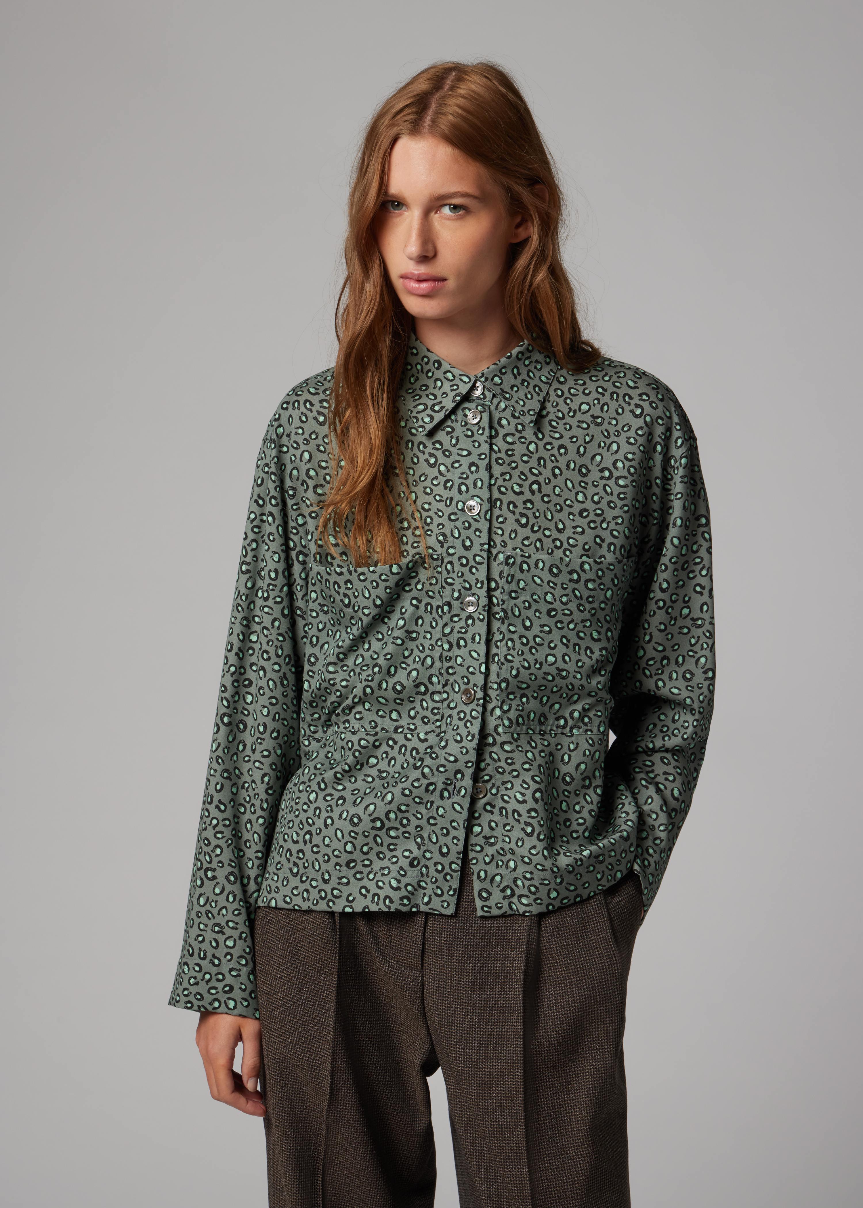 Women's Blue 'Animal' Print Shirt