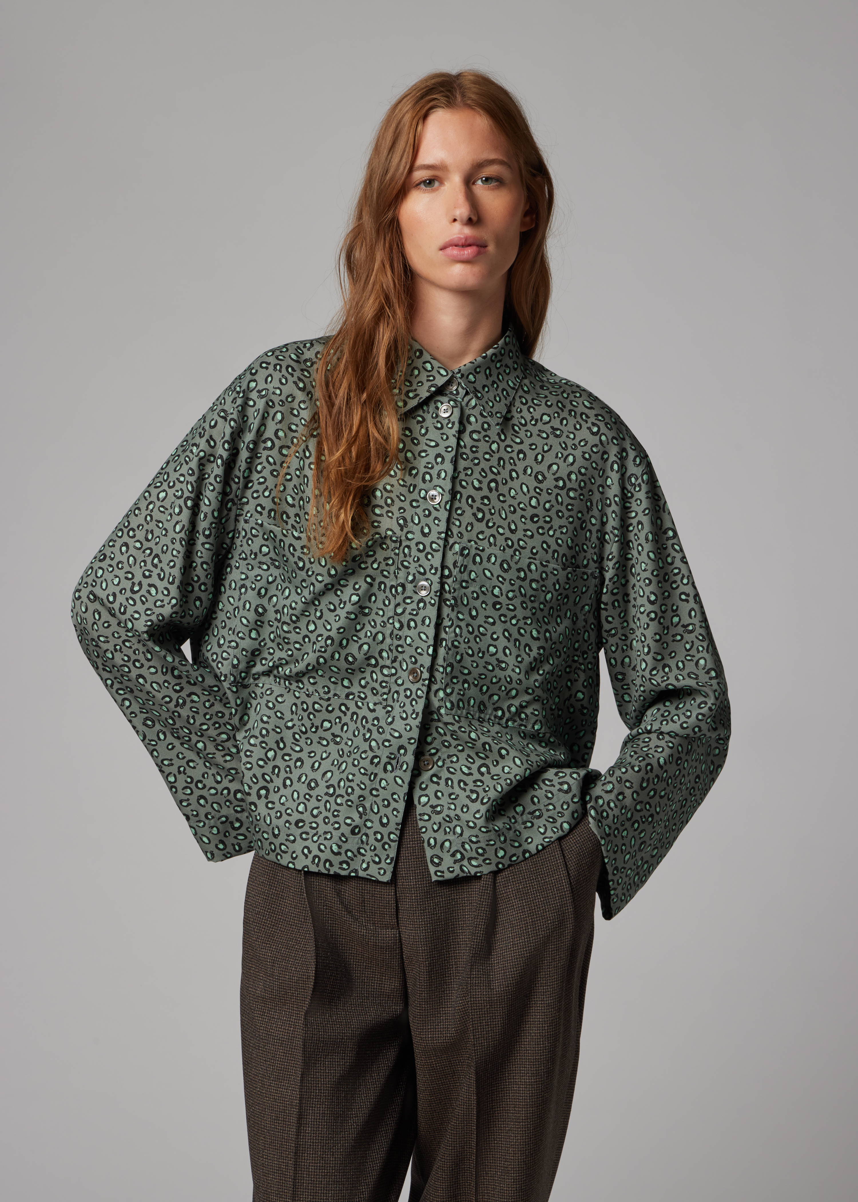 Women's Blue 'Animal' Print Shirt