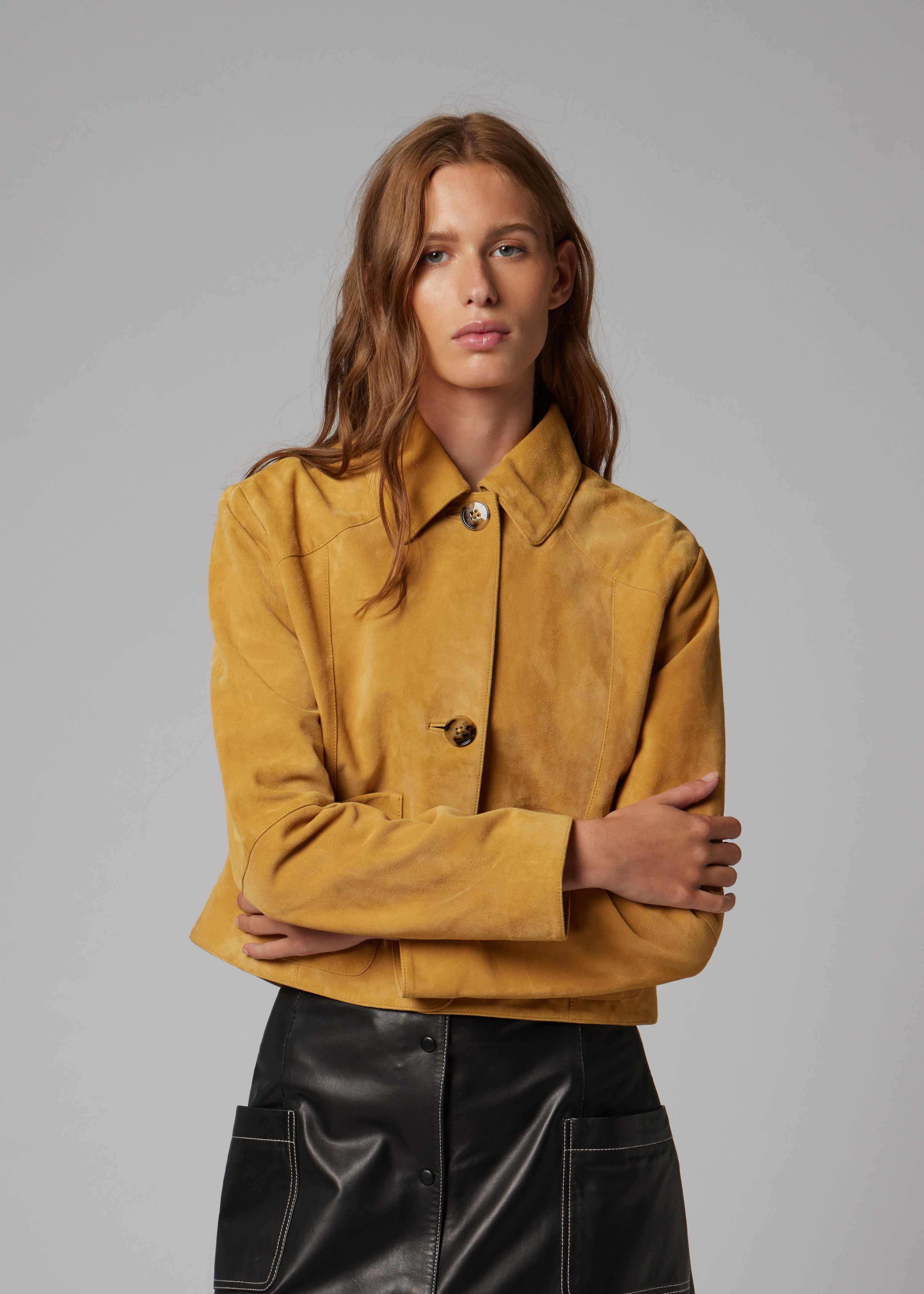 Women's Yellow Suede Jacket
