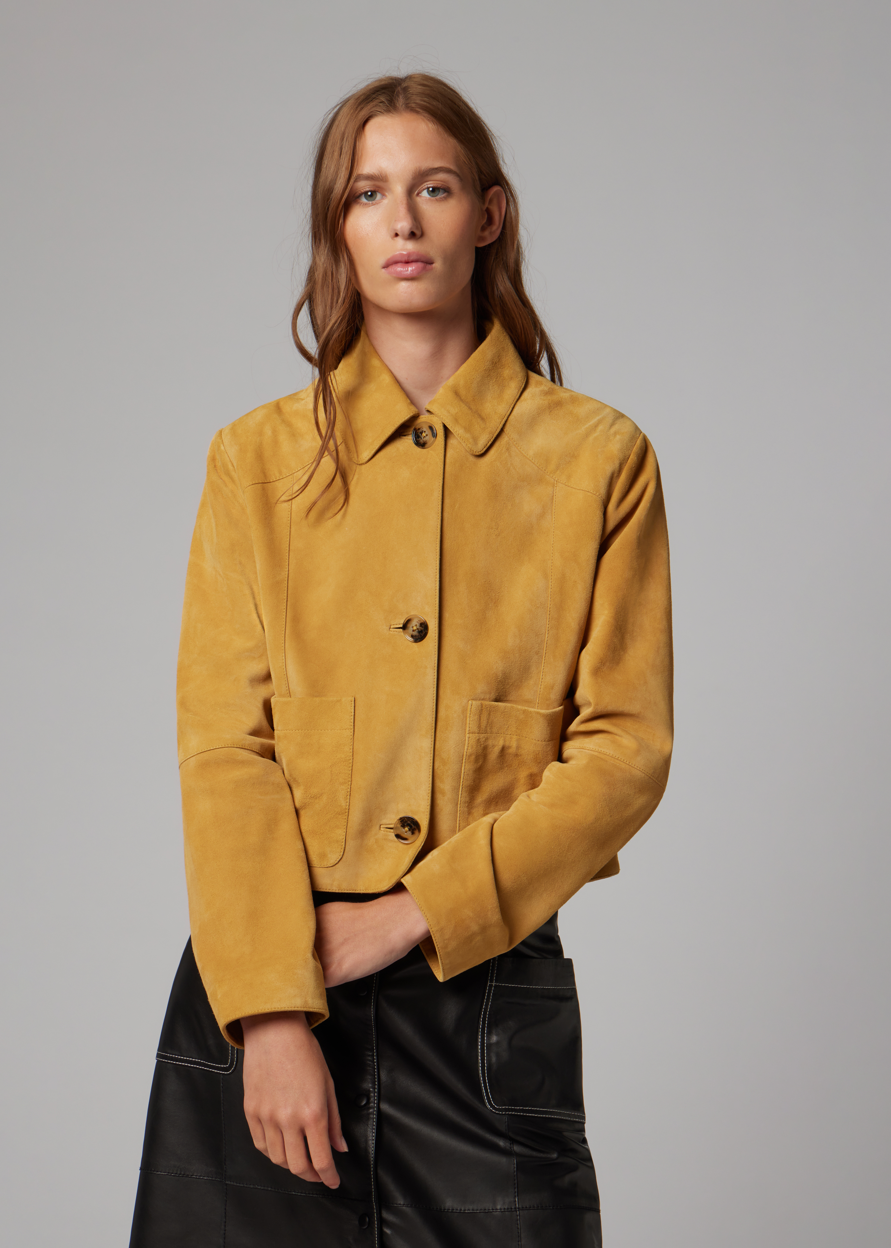 Women's Yellow Suede Jacket