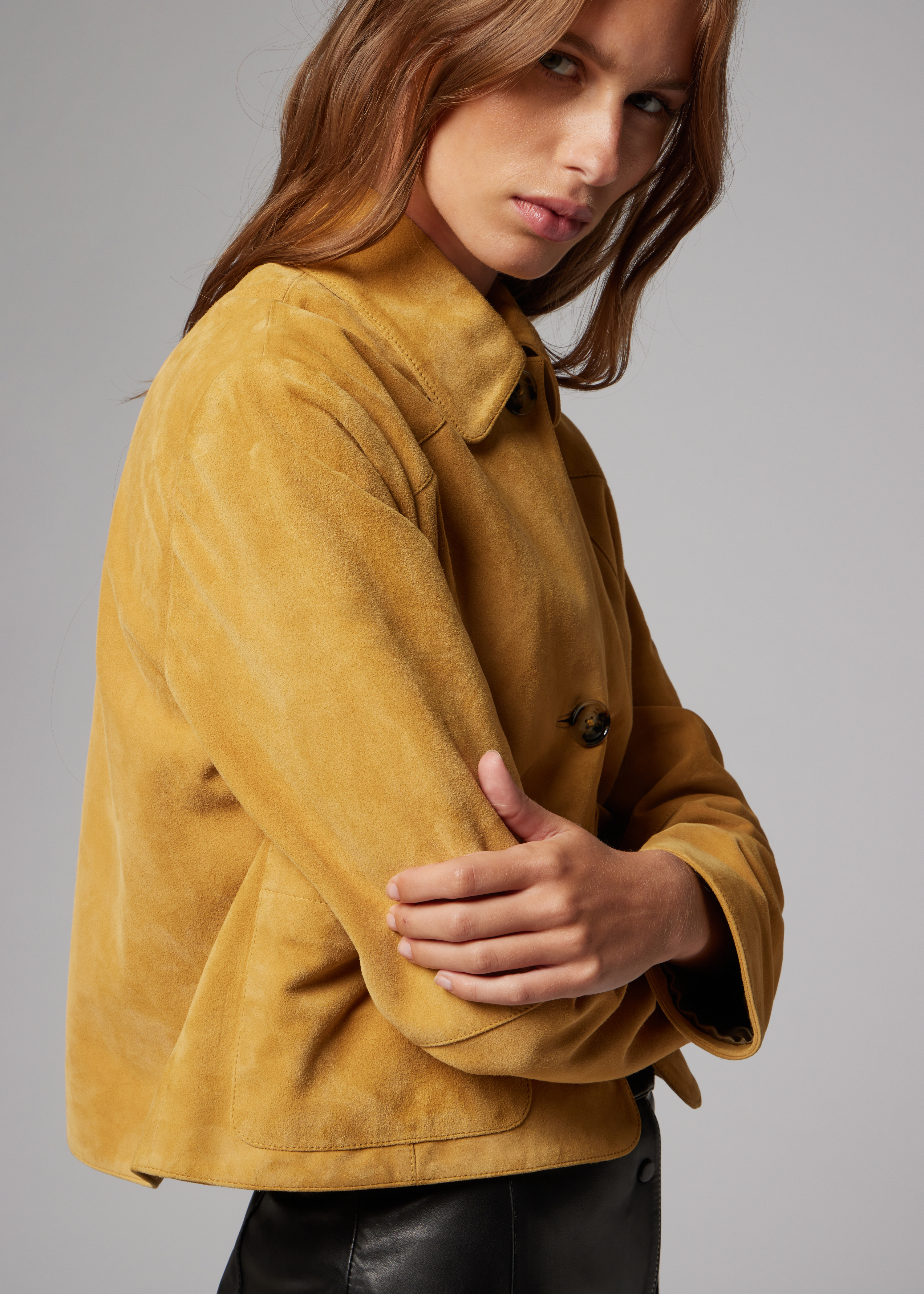 Women's Yellow Suede Jacket