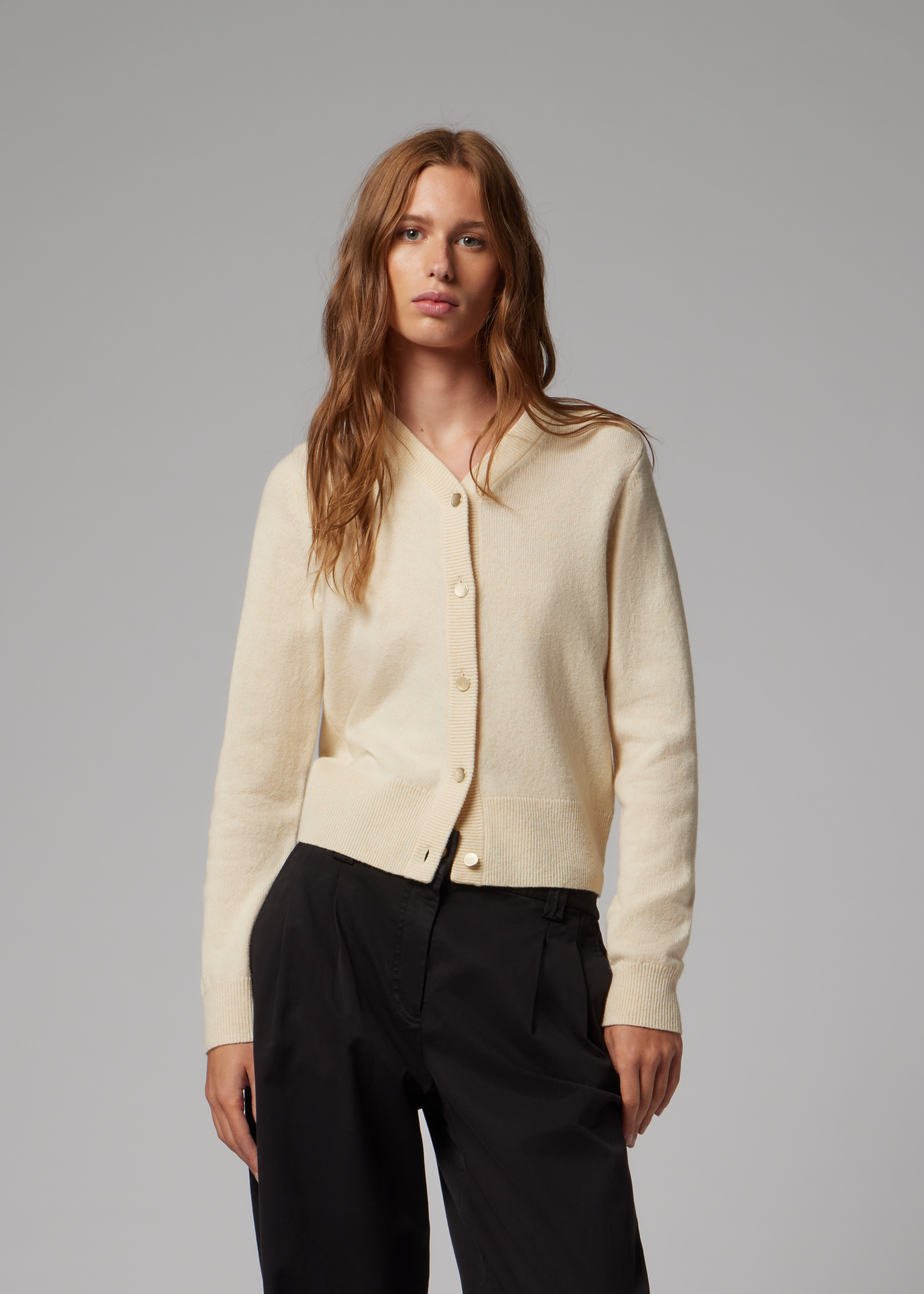 Women's Cream Knitted Cardigan