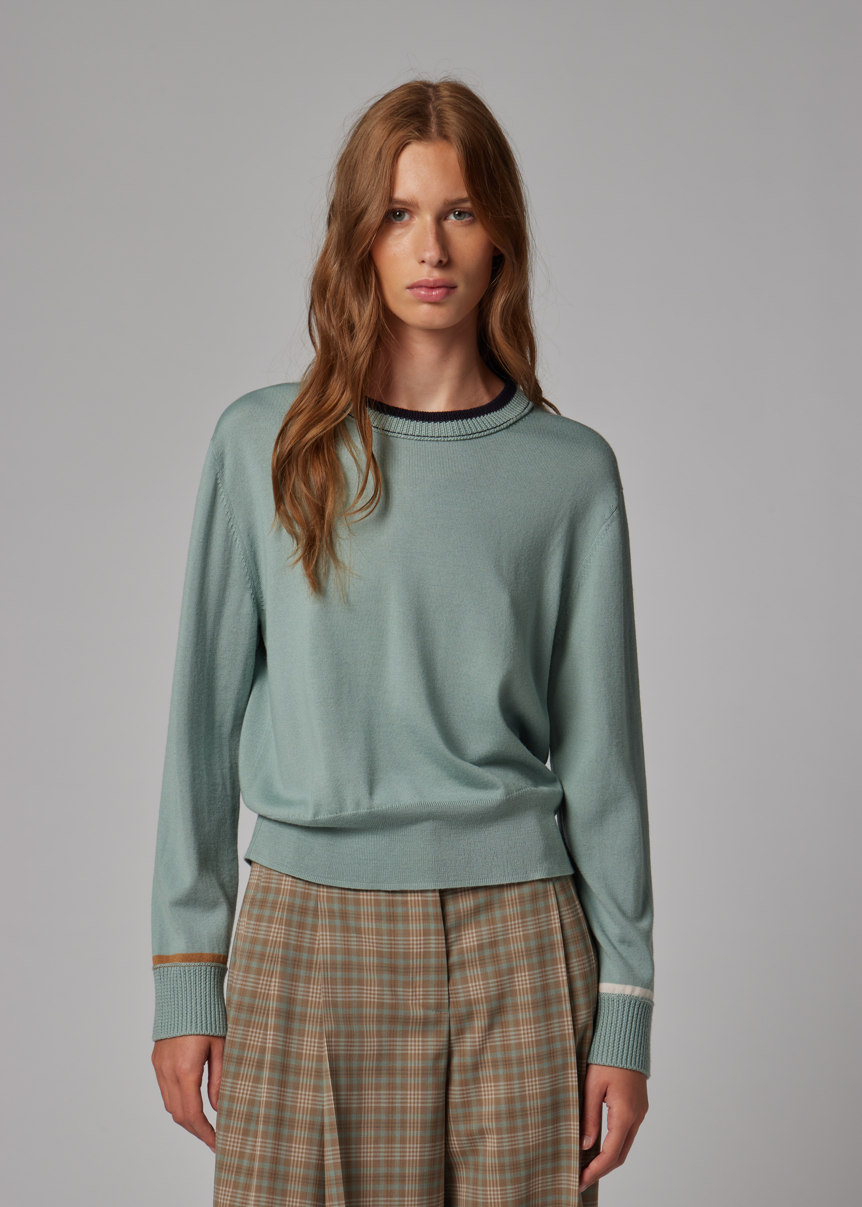 Women's Sage Blue Merino Wool Sweater