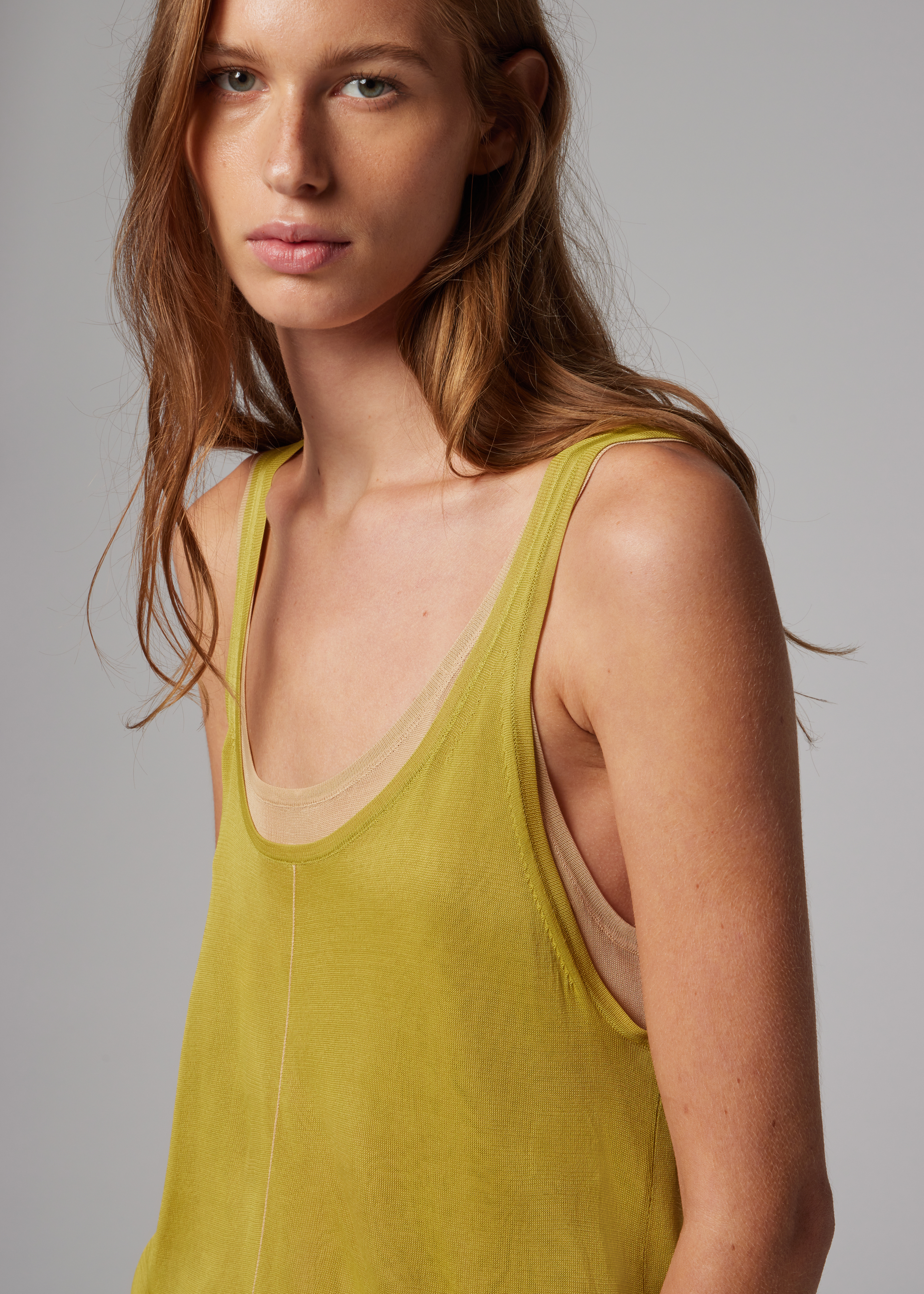 Women's Green Double Layer Knitted Vest