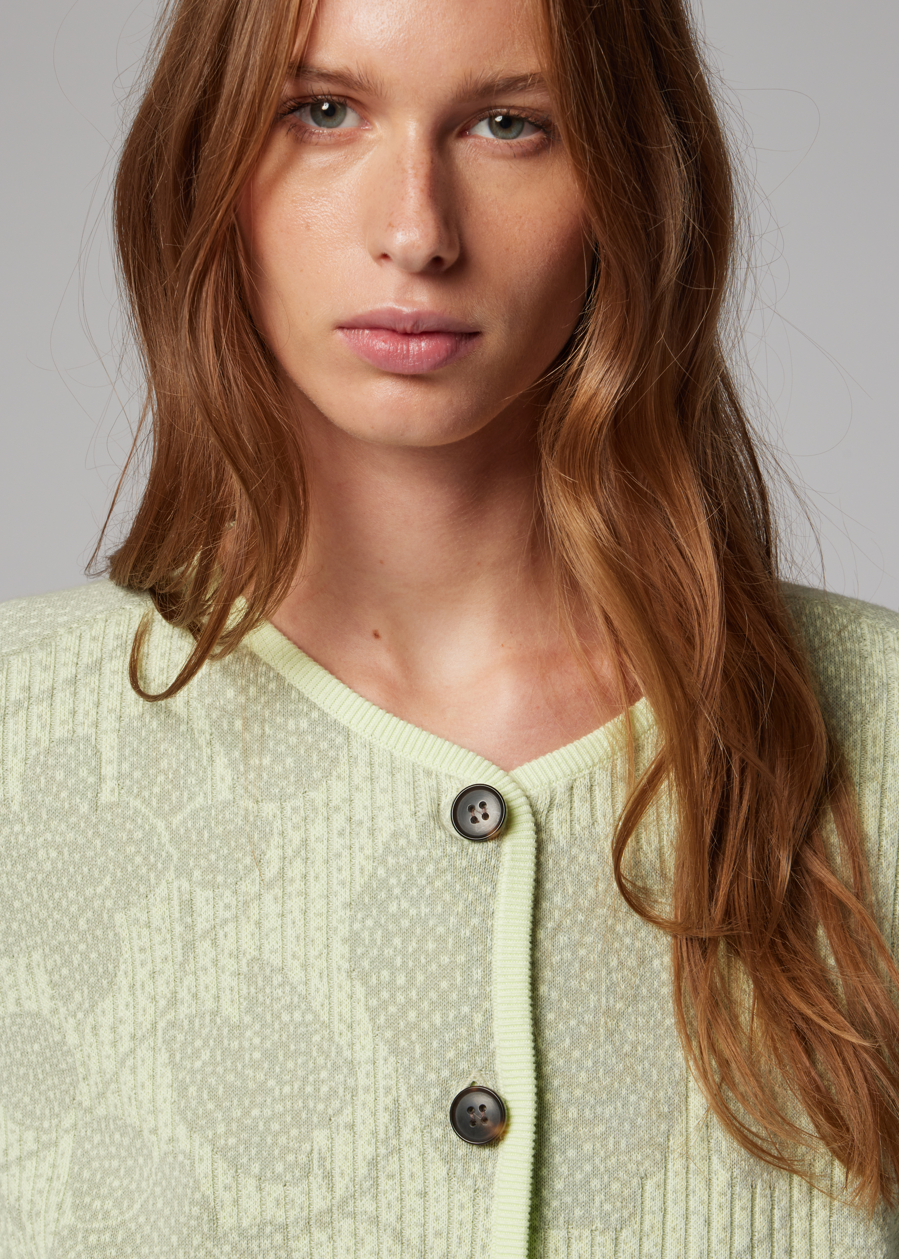Women's Sage Jacquard Floral Cardigan
