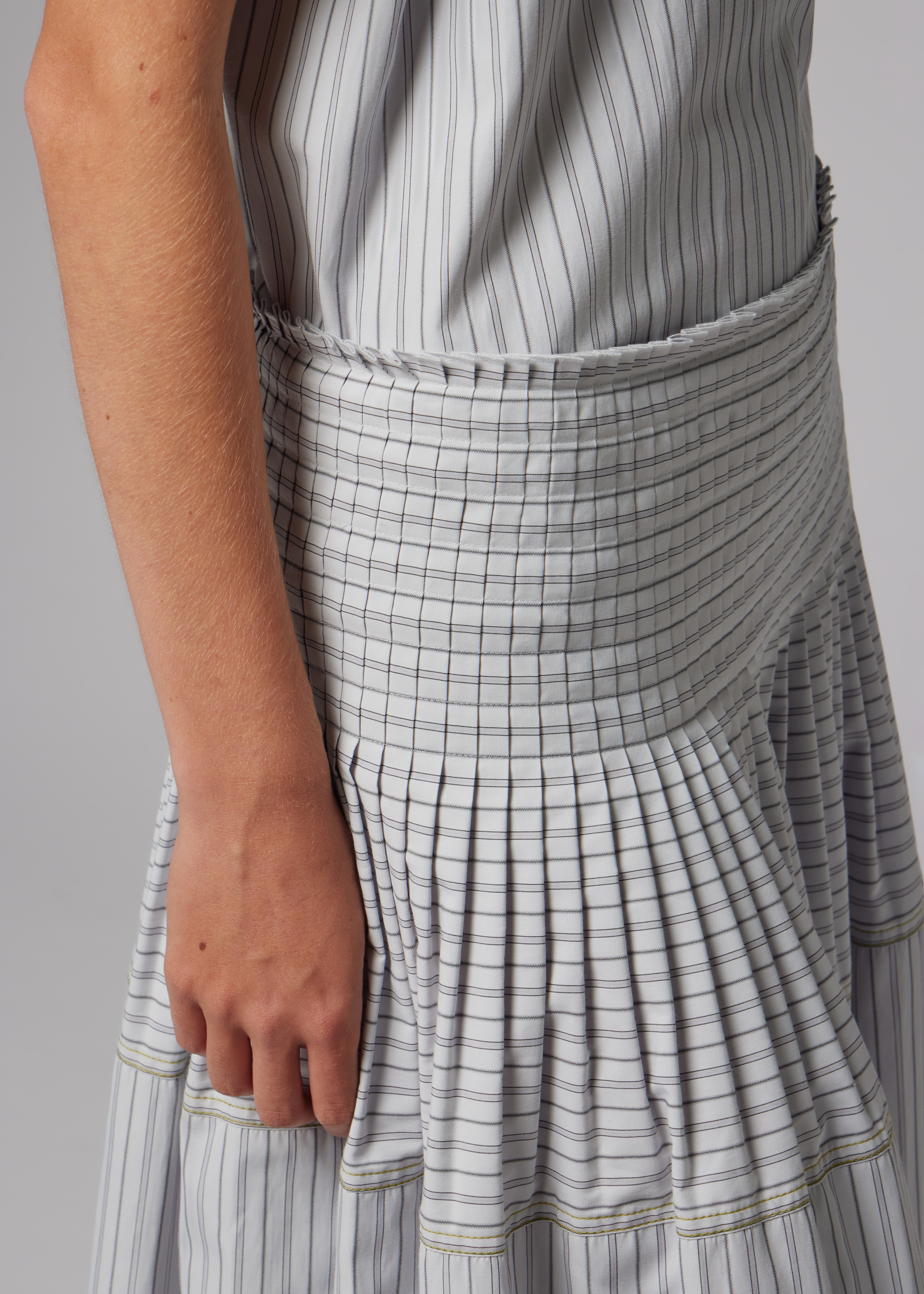 Women's Cotton-Blend Blue Stripe Skirt