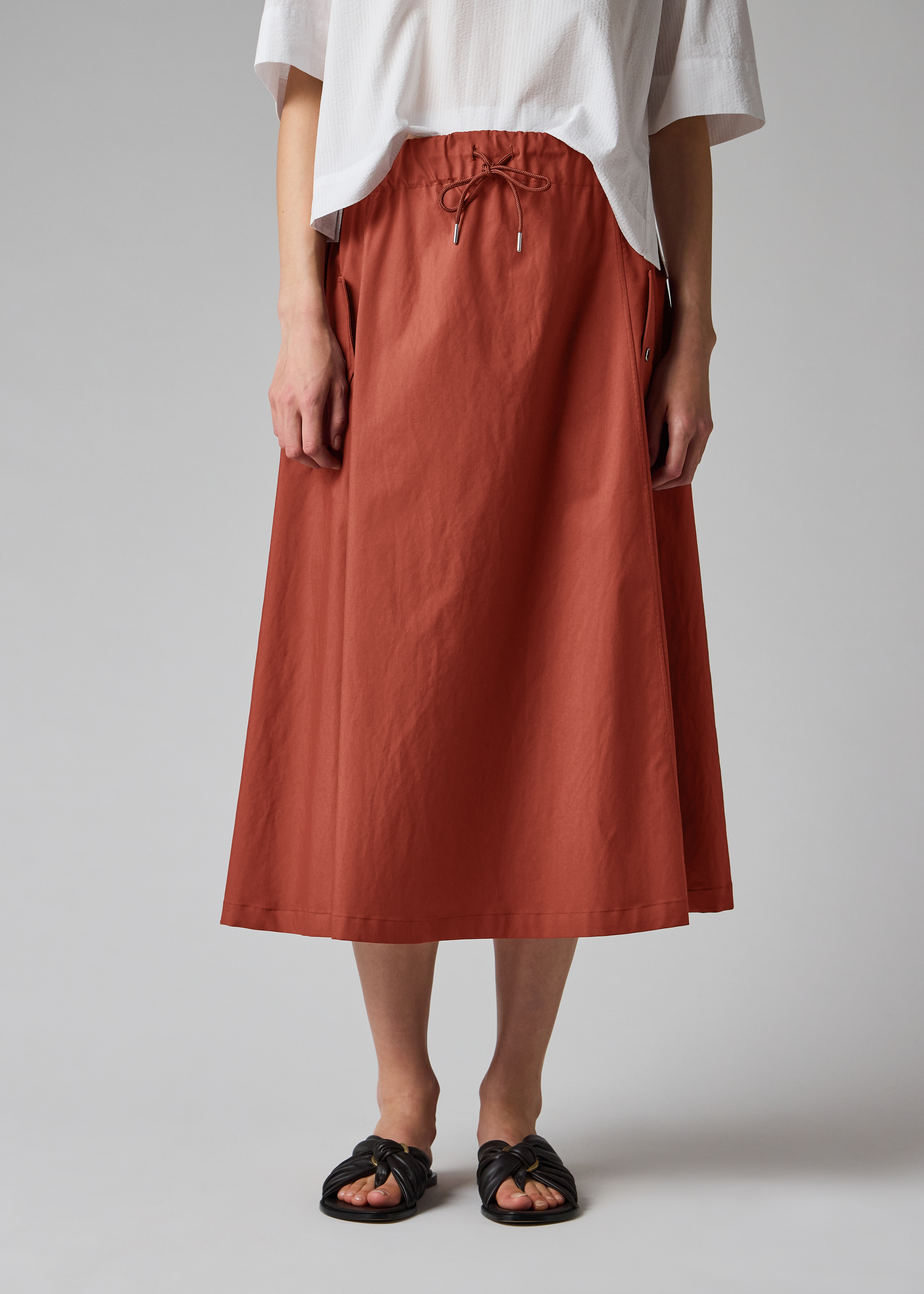 Women's 'Rust' Drawstring Waist Skirt