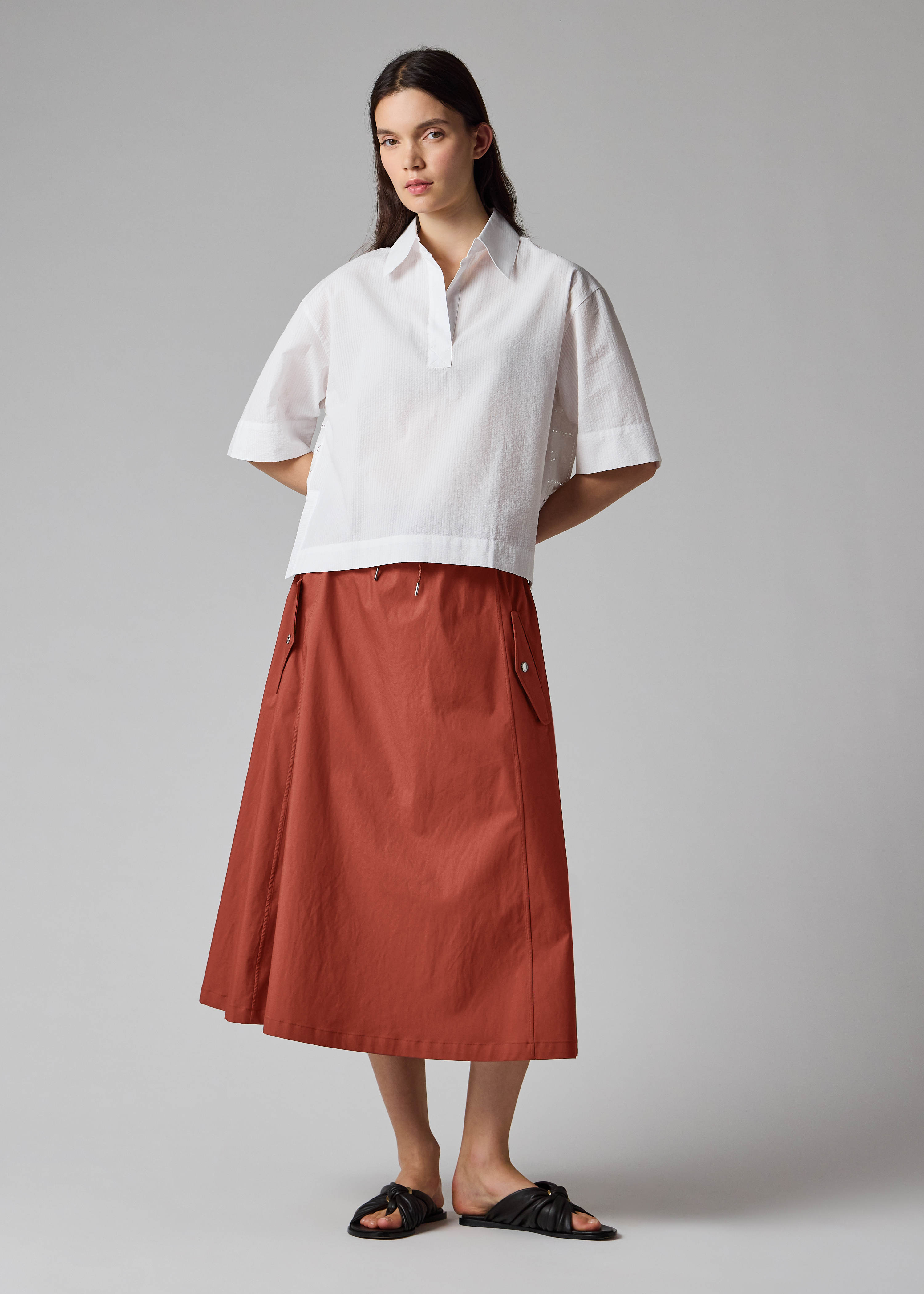 Women's 'Rust' Drawstring Waist Skirt