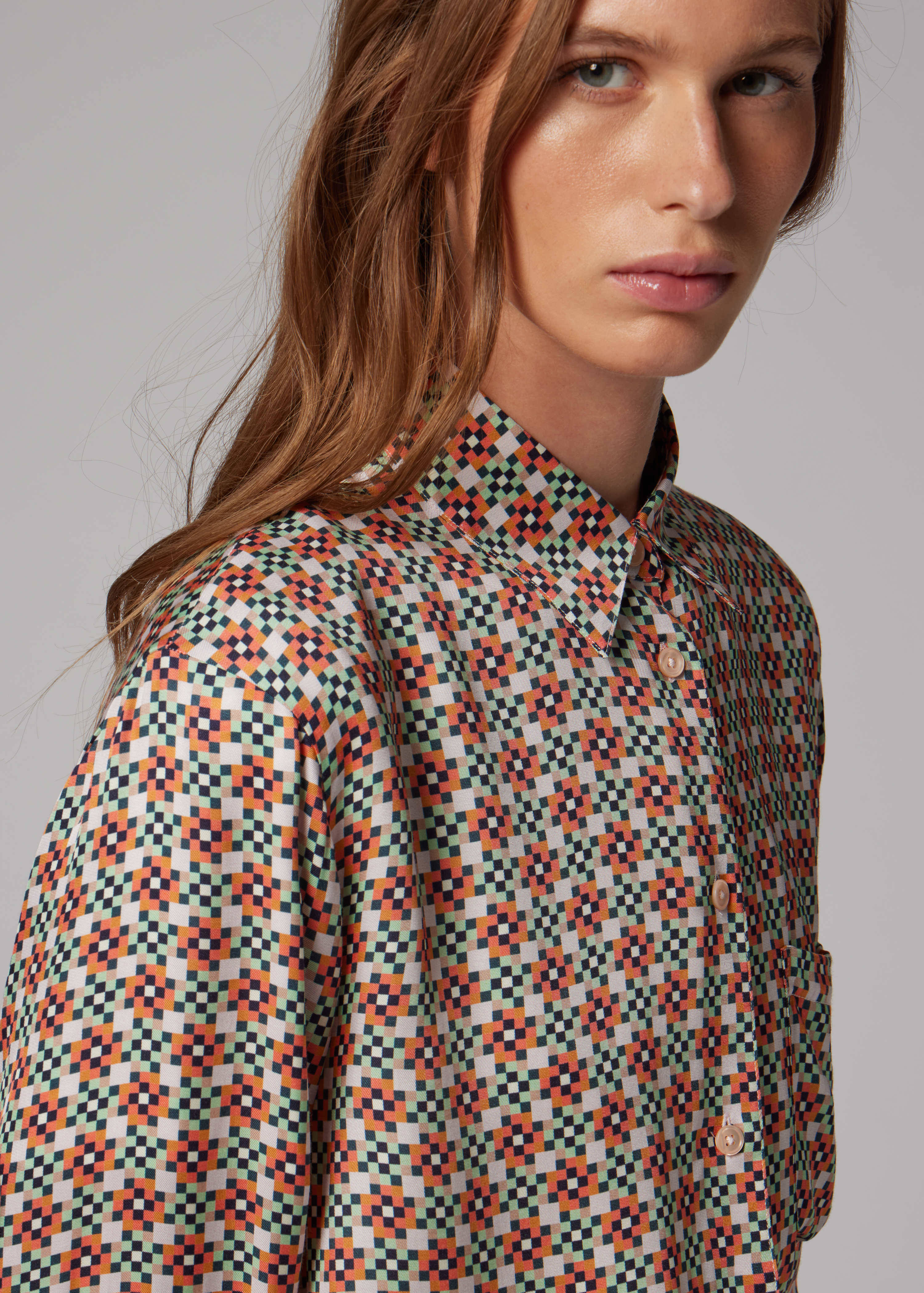 Women's Geometric Square Printed Shirt