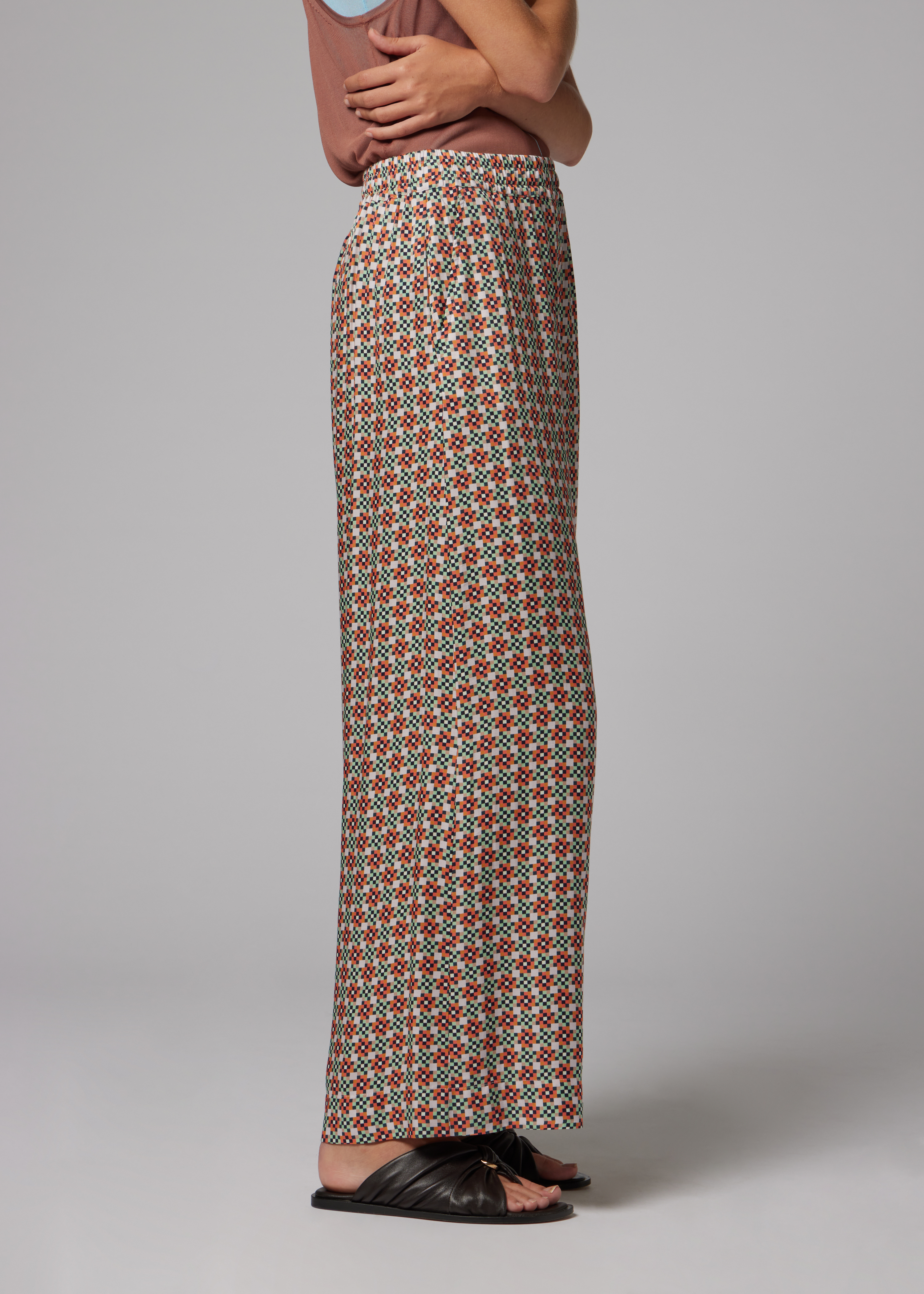 Women's Geometric Square Wide-Leg Trousers