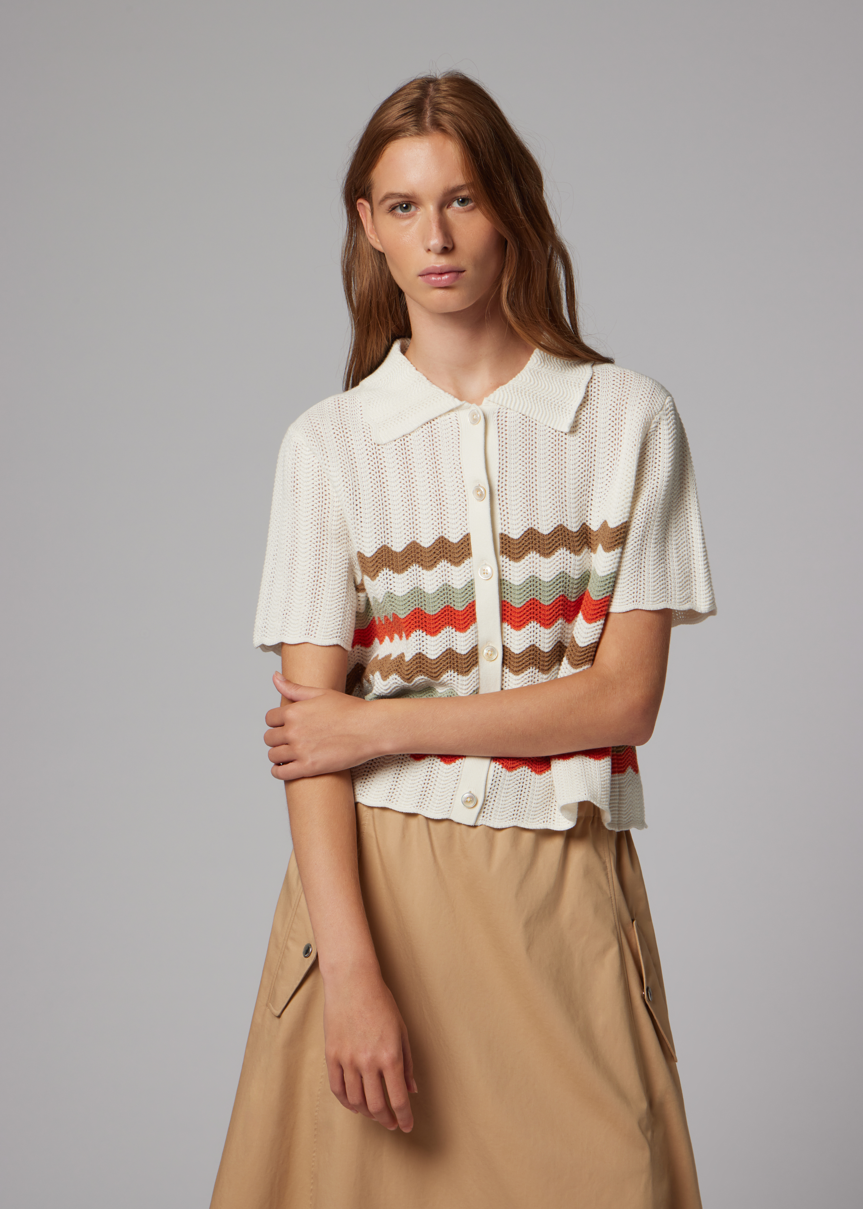 Women's Zig Zag Stripe Knitted Top