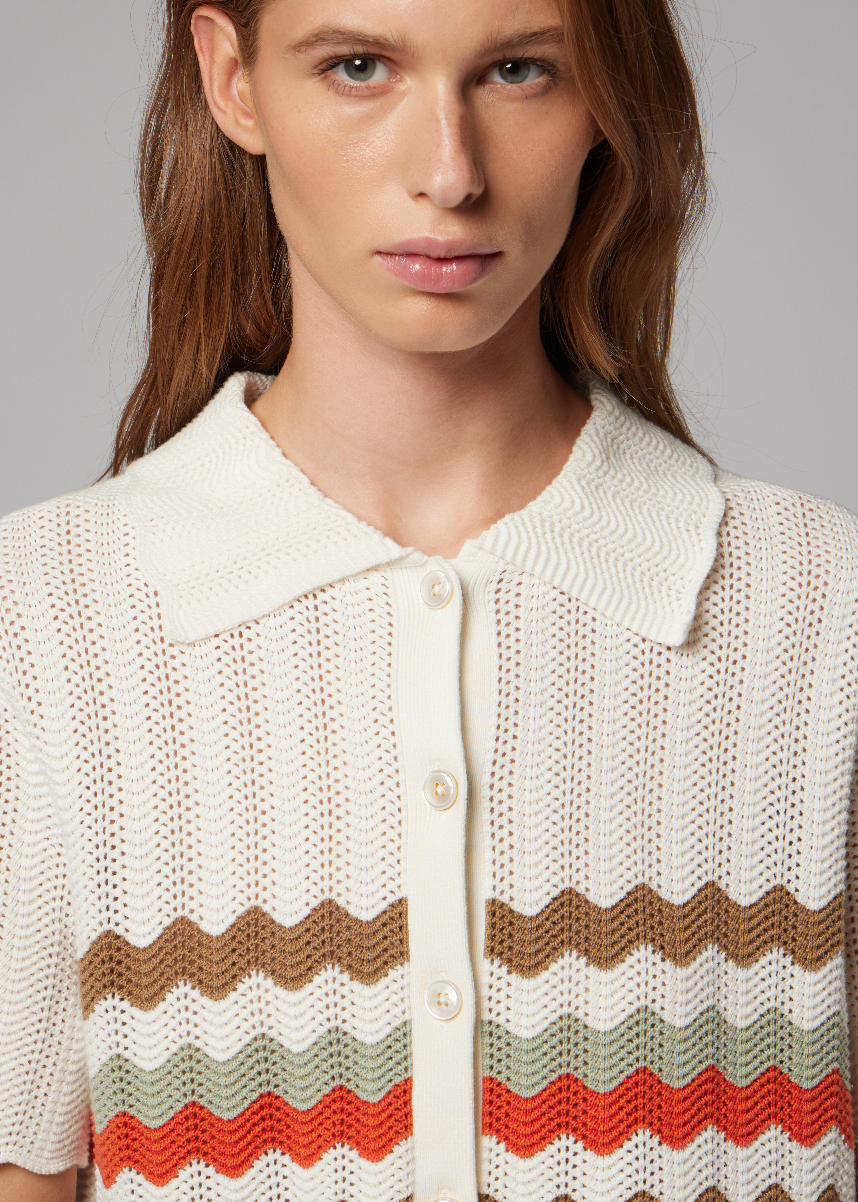 Women's Zig Zag Stripe Knitted Top