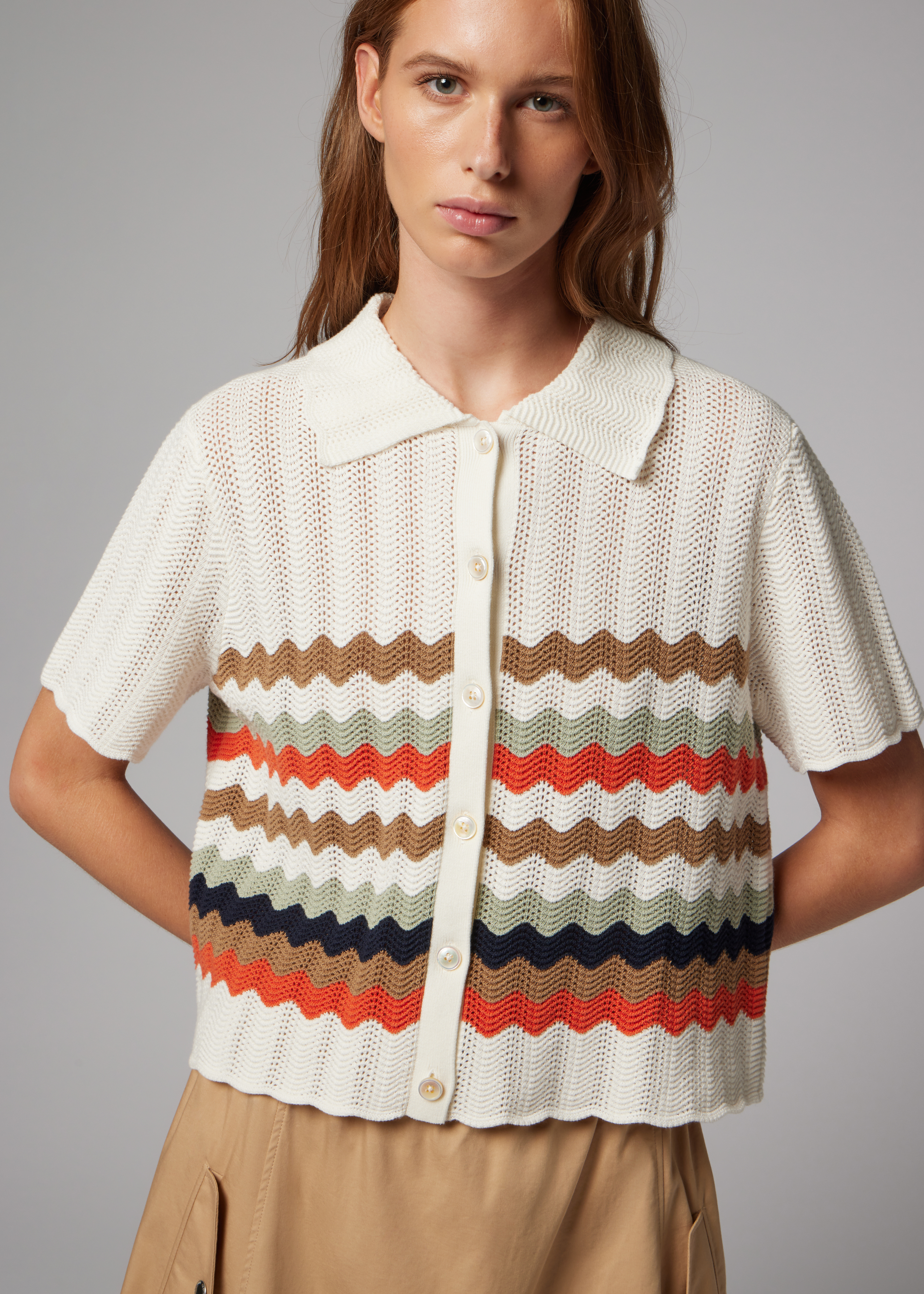 Women's Zig Zag Stripe Knitted Top