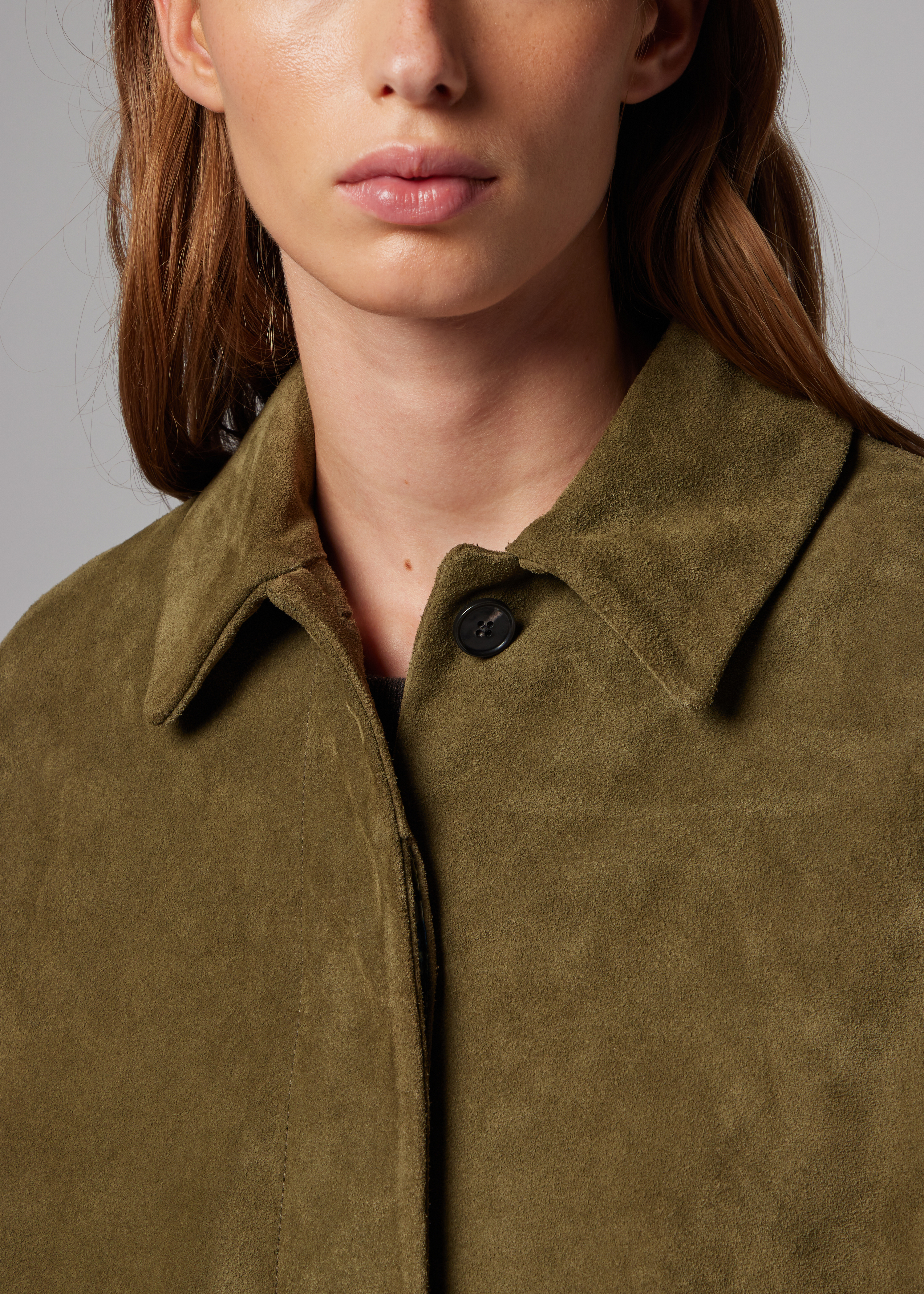 Women's Olive Suede Swing Jackets