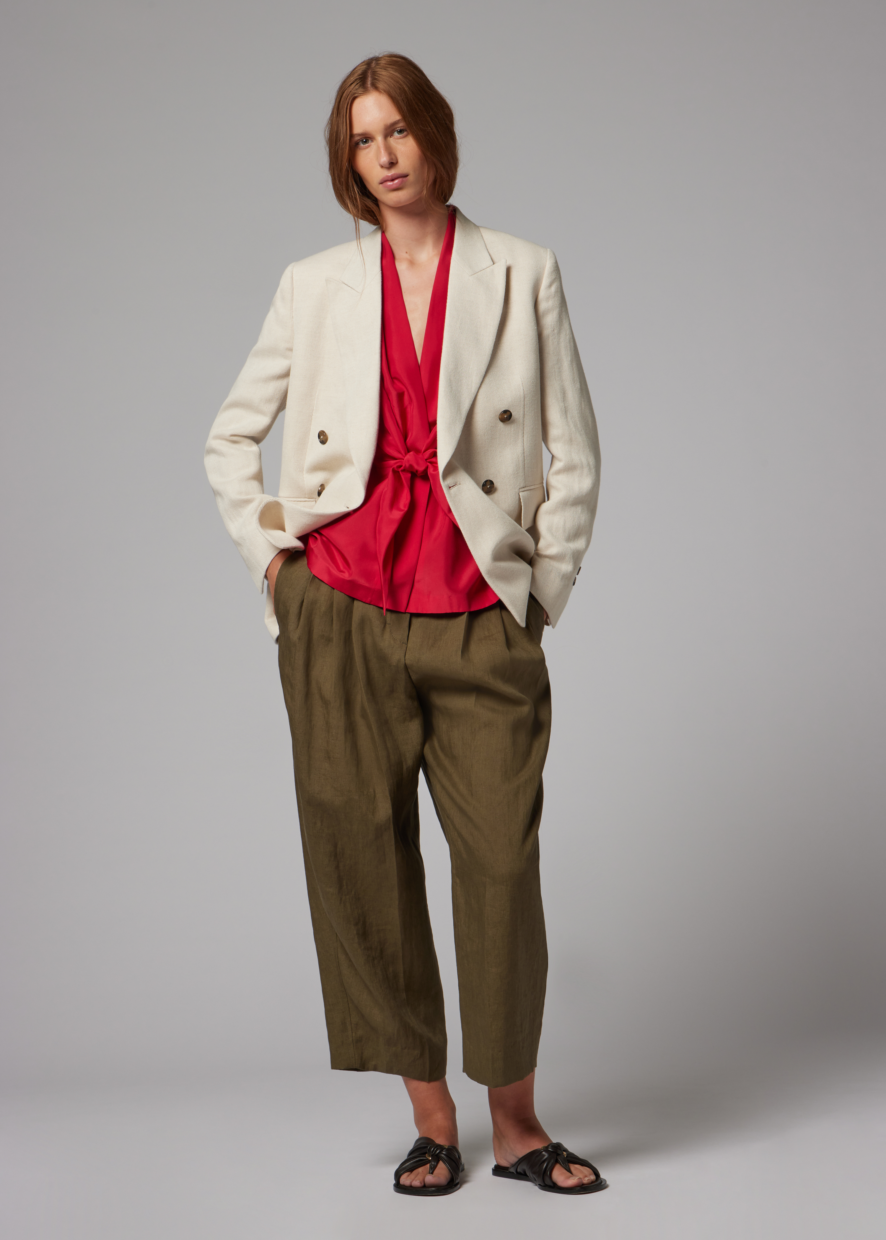 Women's Fuchsia Silk Front Tie Top