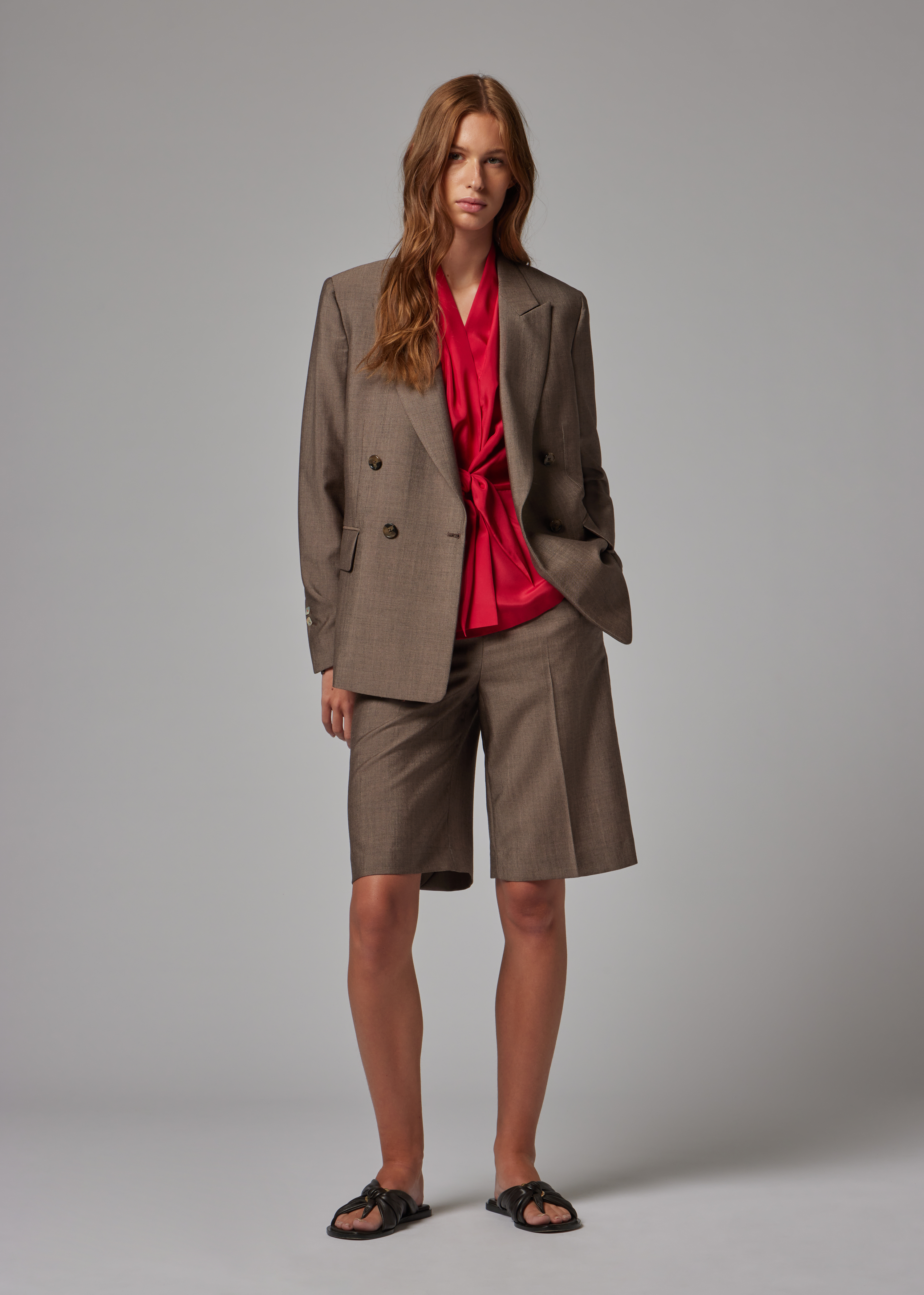 Women's Brown Mohair-Wool Blazer