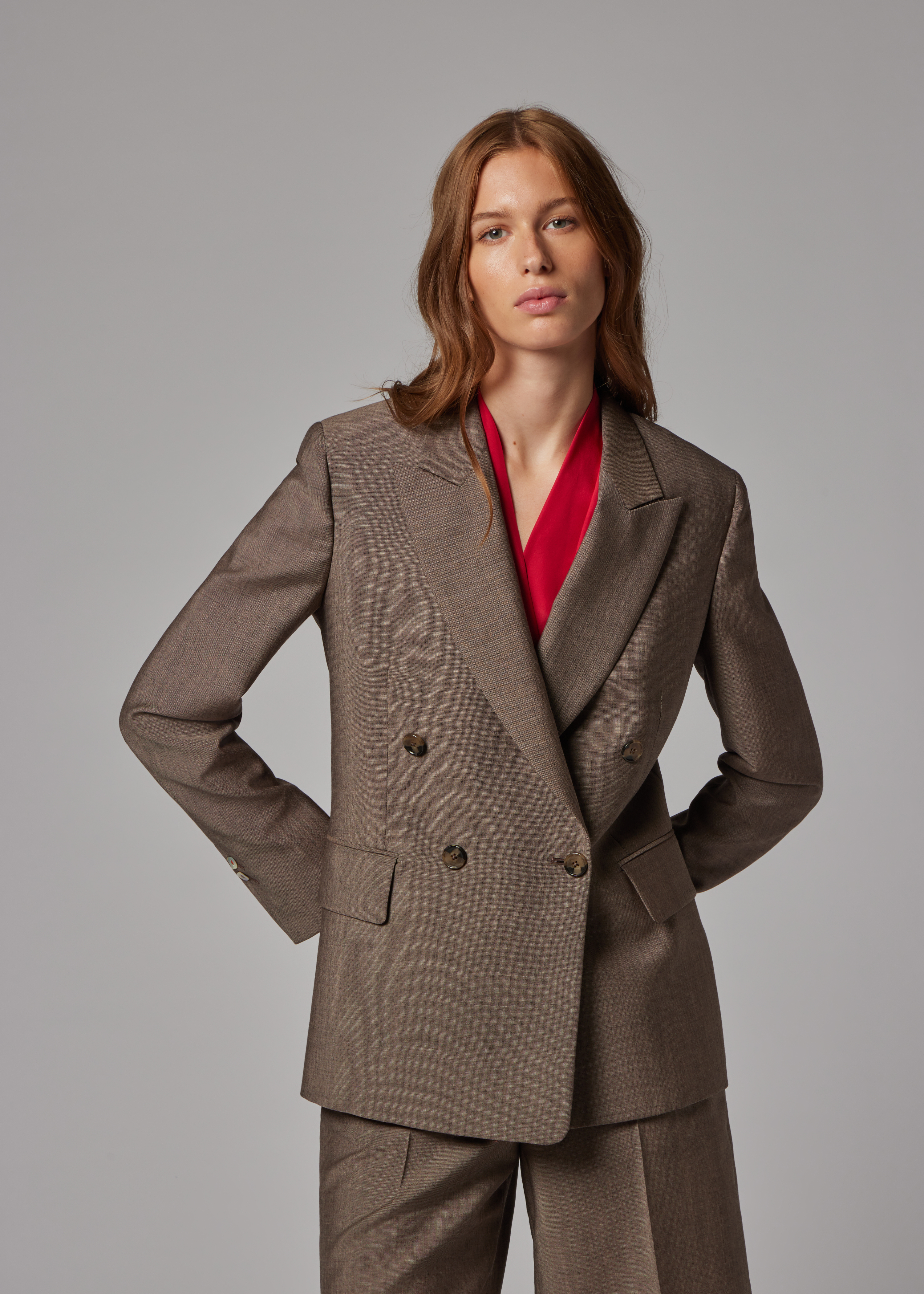 Women's Brown Mohair-Wool Blazer