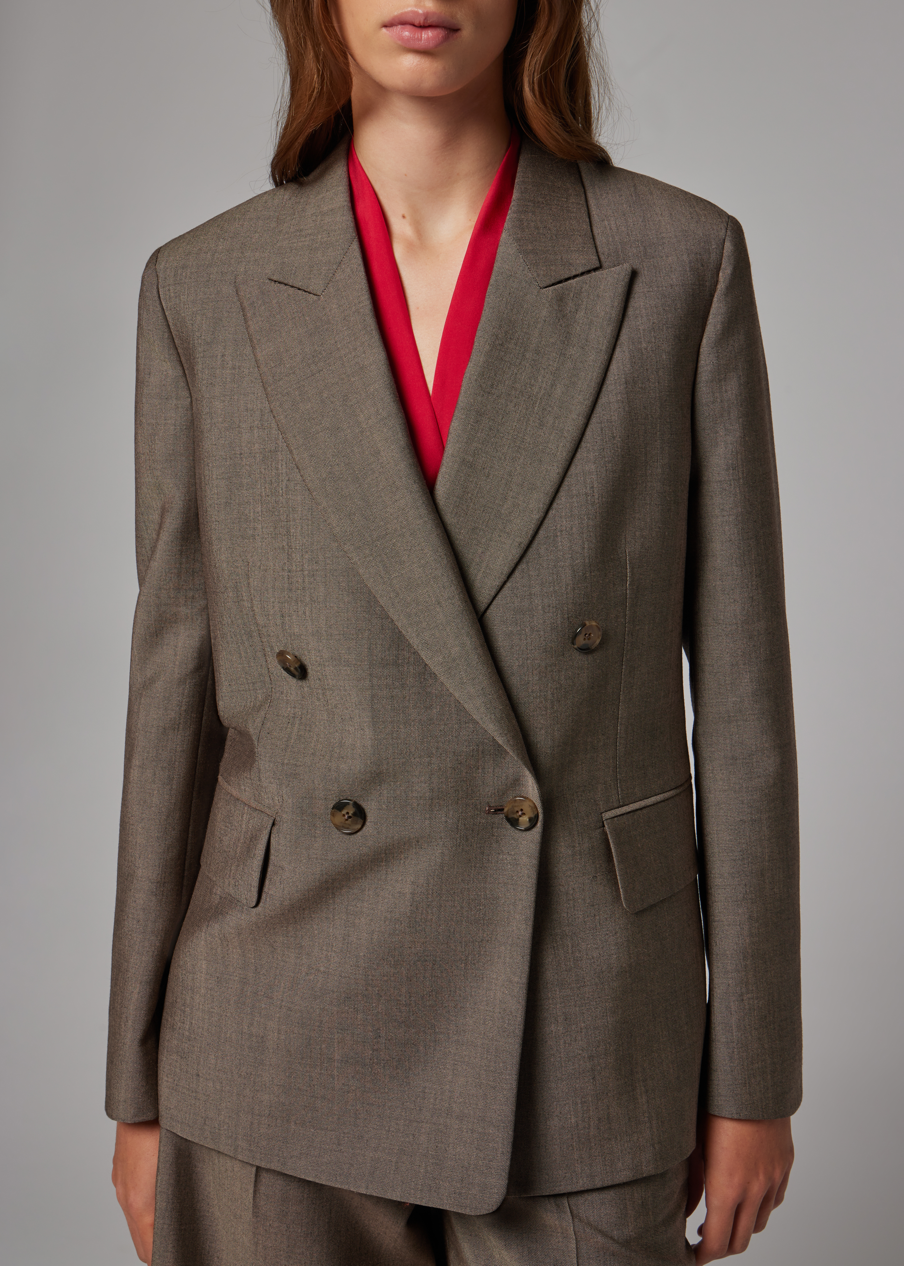 Women's Brown Mohair-Wool Blazer
