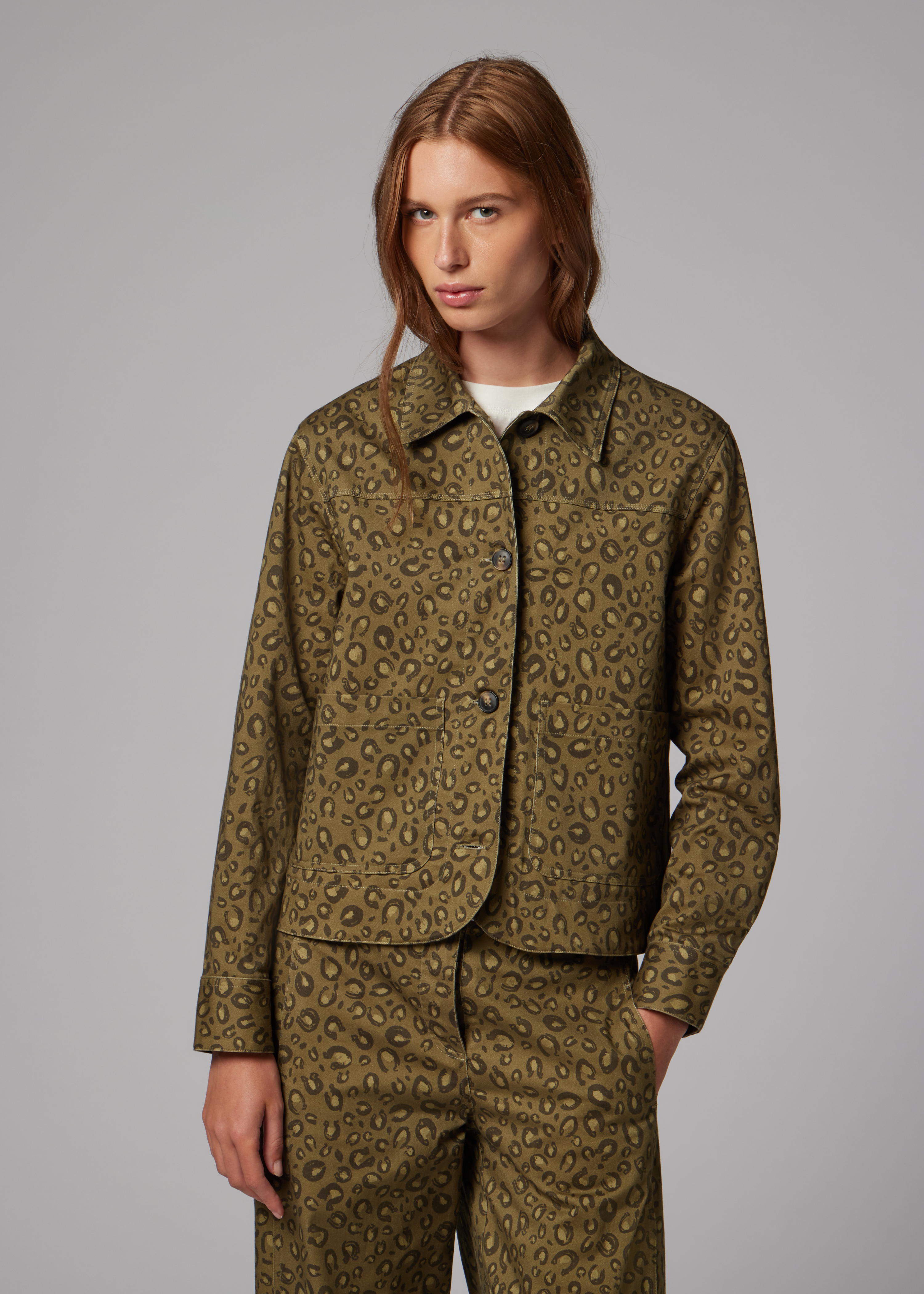 Women's Khaki 'Animal' Print Jacket