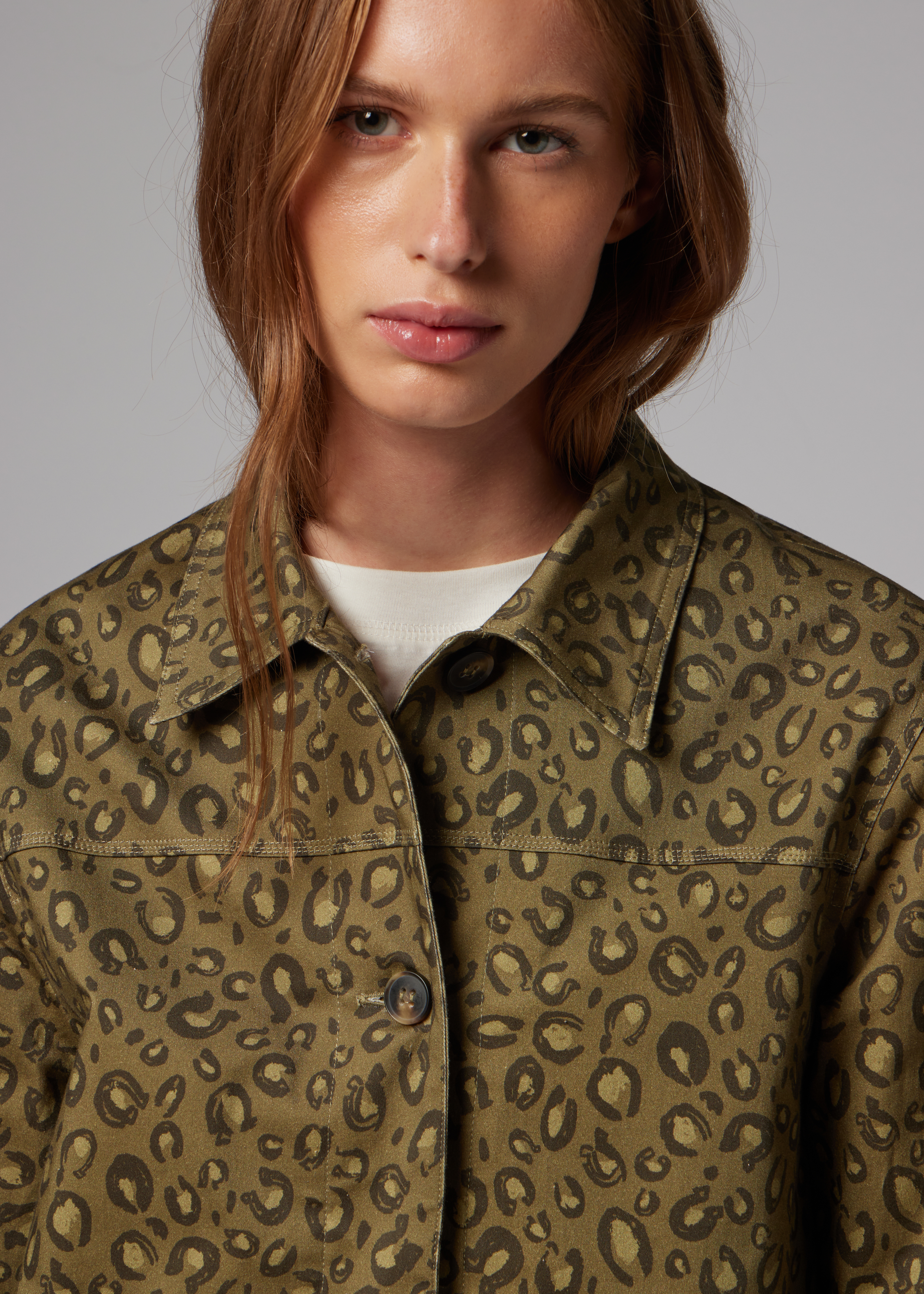 Women's Khaki 'Animal' Print Jacket