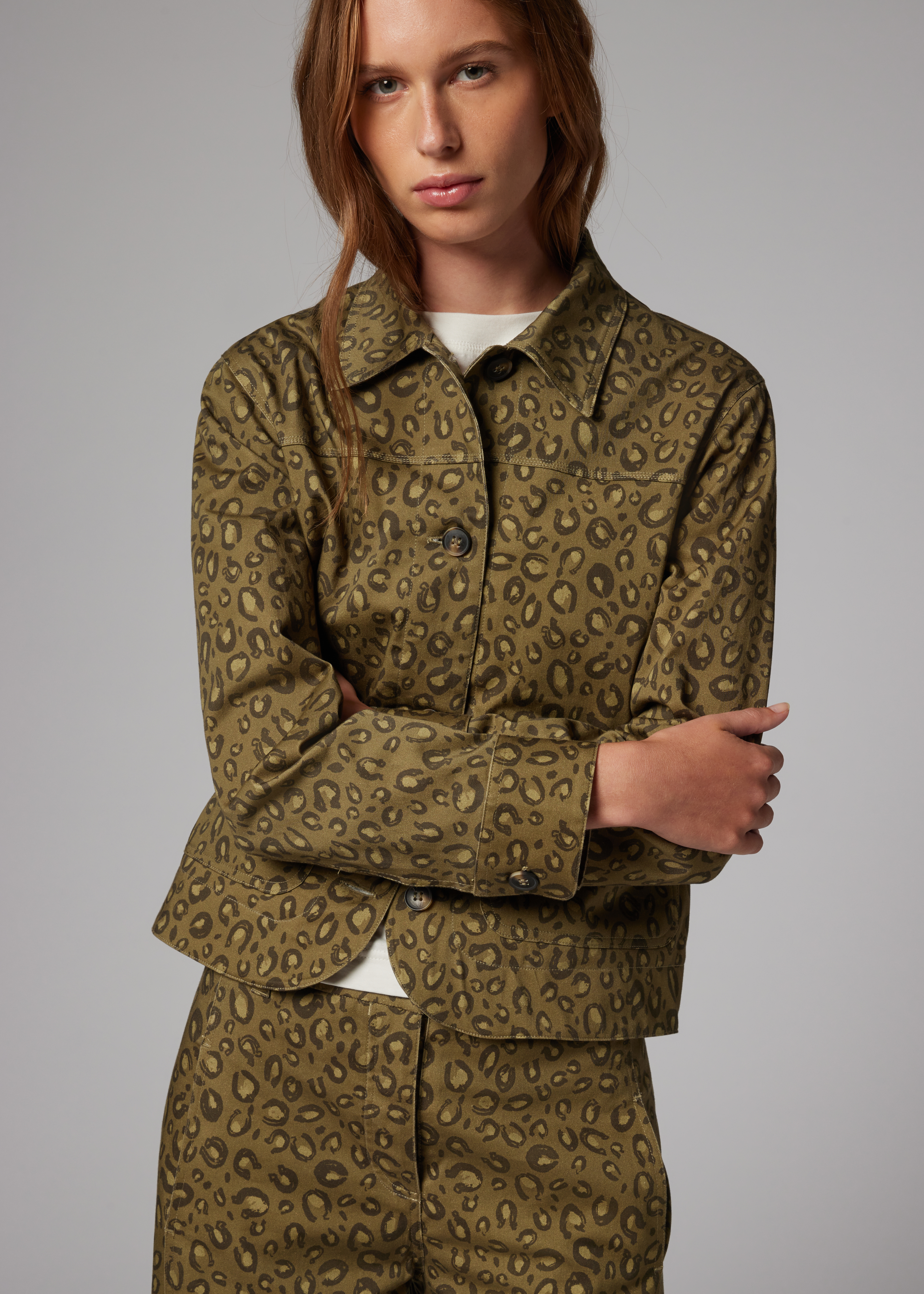 Women's Khaki 'Animal' Print Jacket