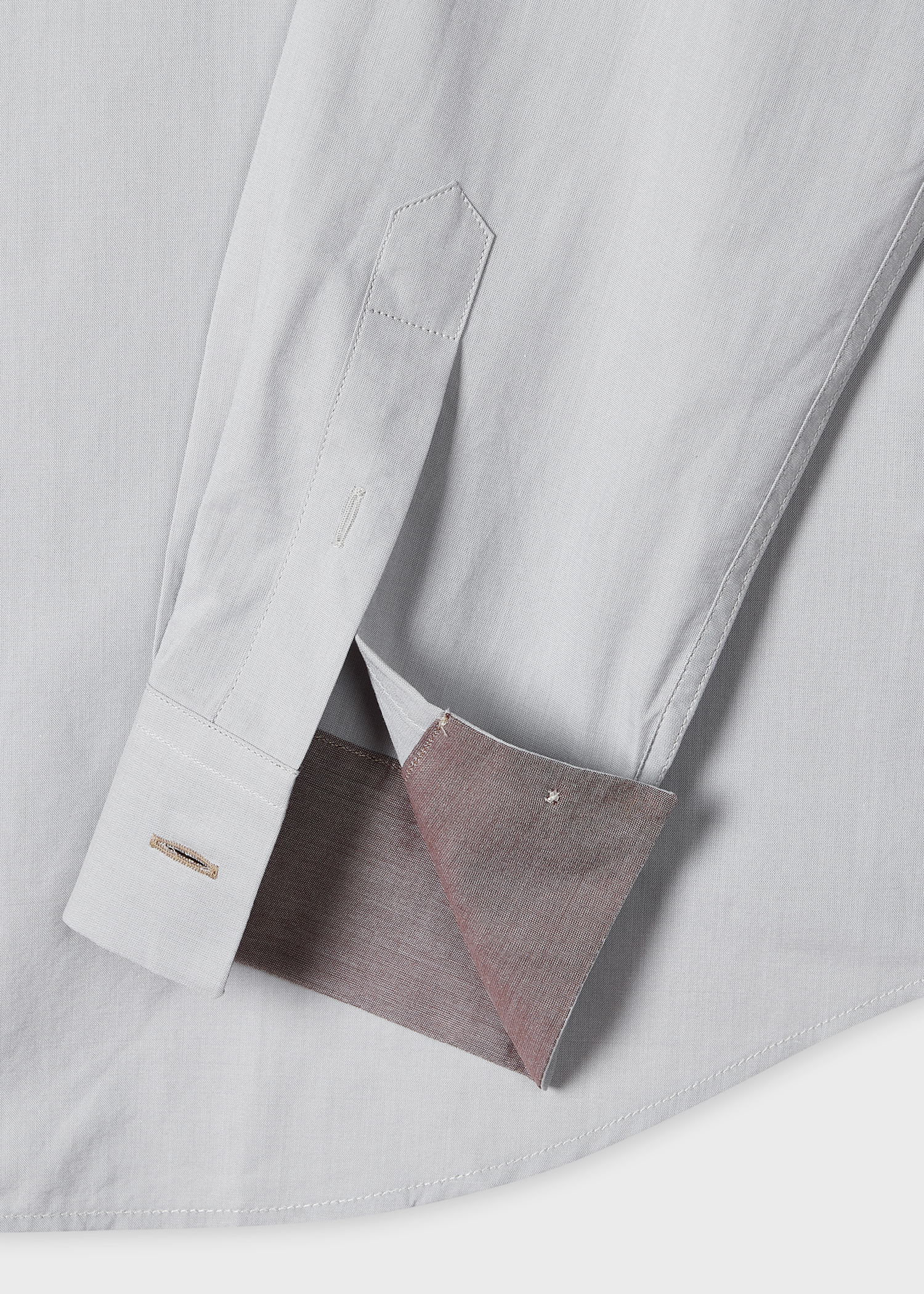 Casual-Fit Light Grey Button-Down Shirt