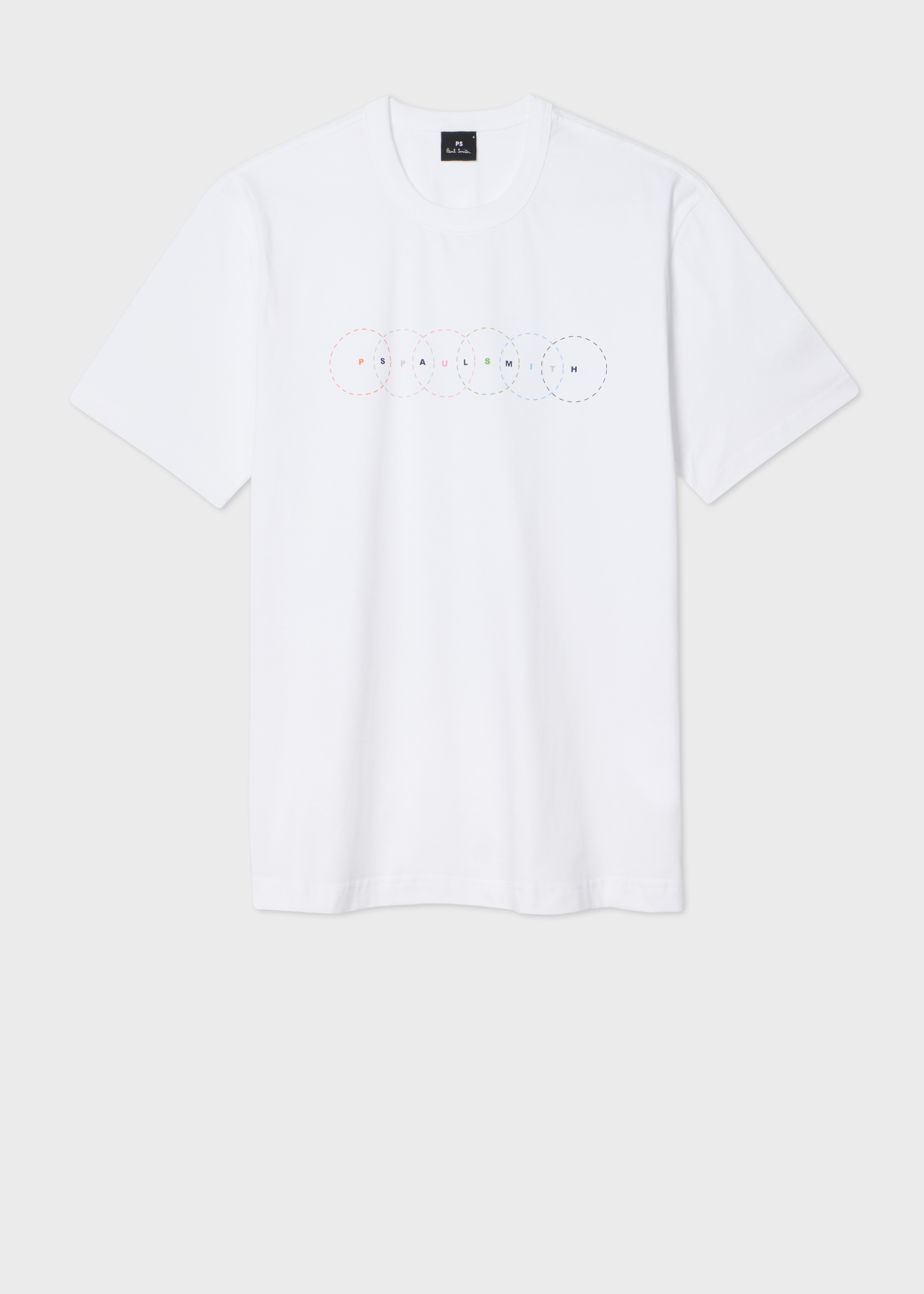 White Multi Circles Print T-Shirt