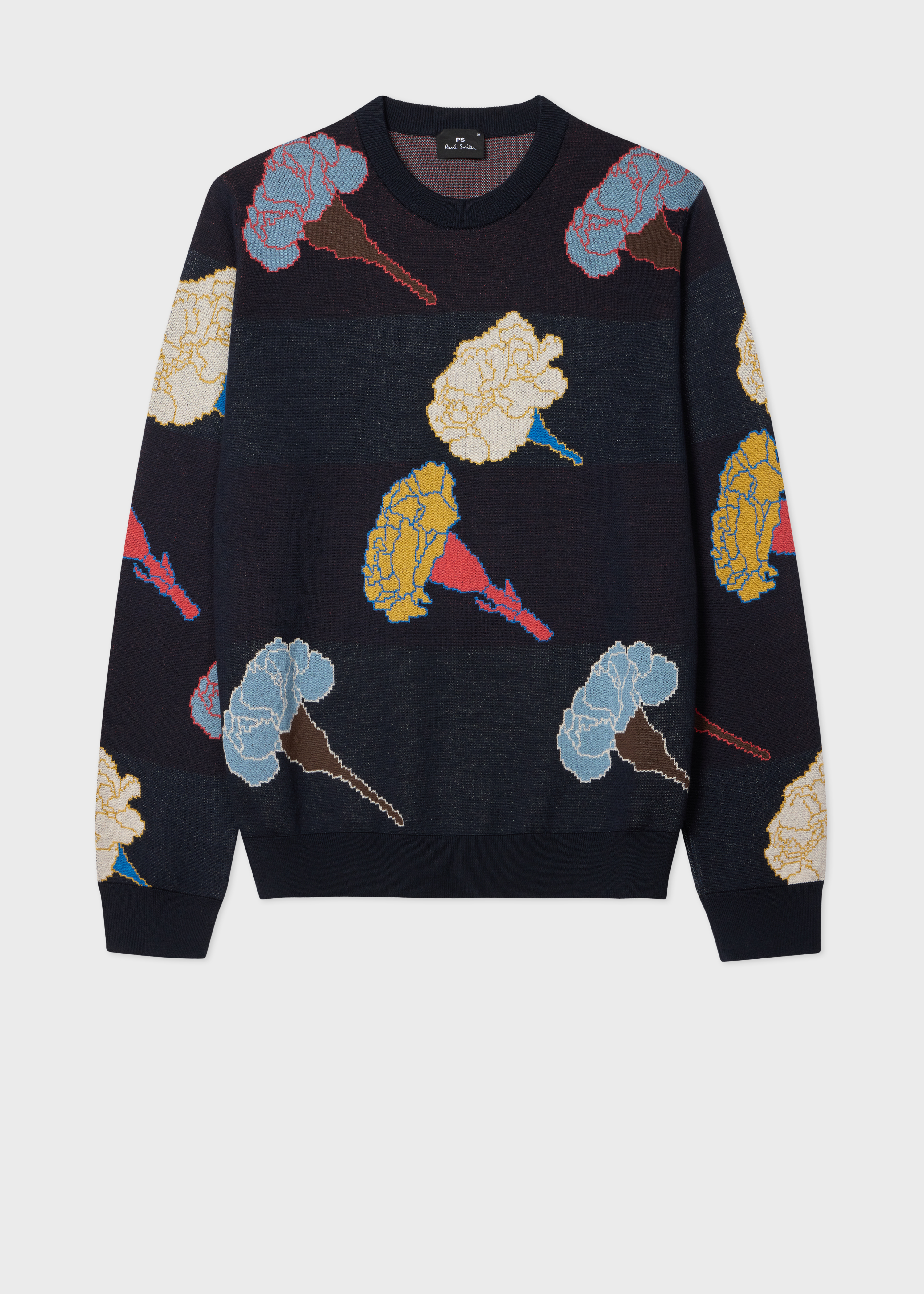Navy 'Carnation' Cotton Knitted Sweater