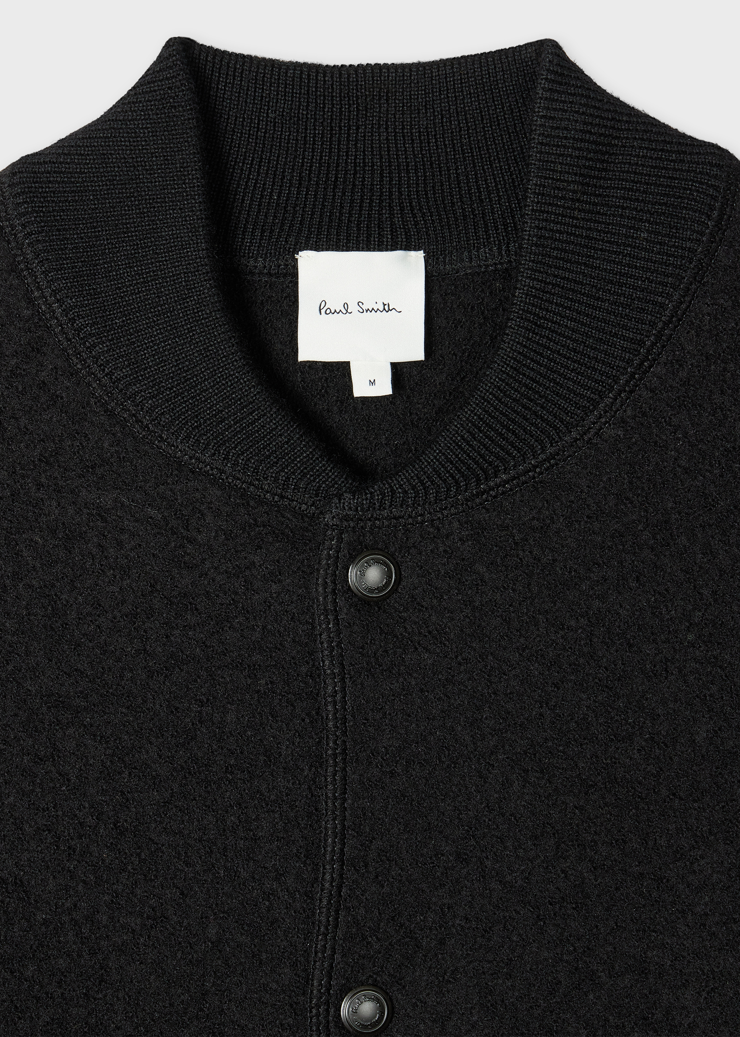 Black Merino Wool 'Artist Stripe' Bomber Jacket