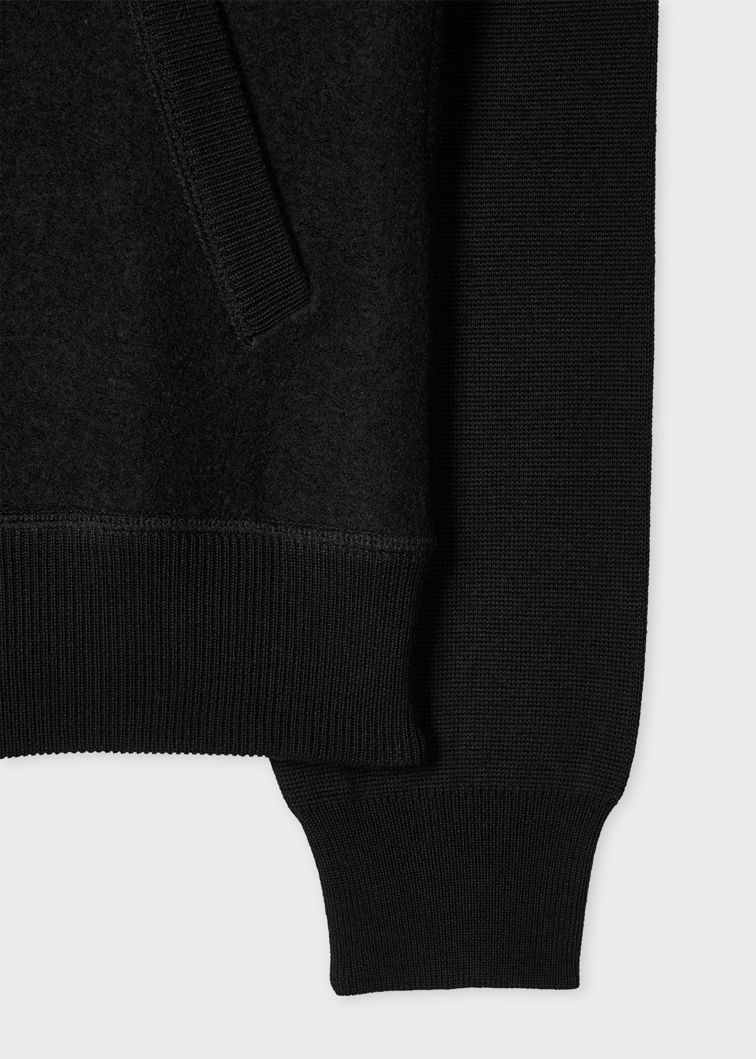 Black Merino Wool 'Artist Stripe' Bomber Jacket