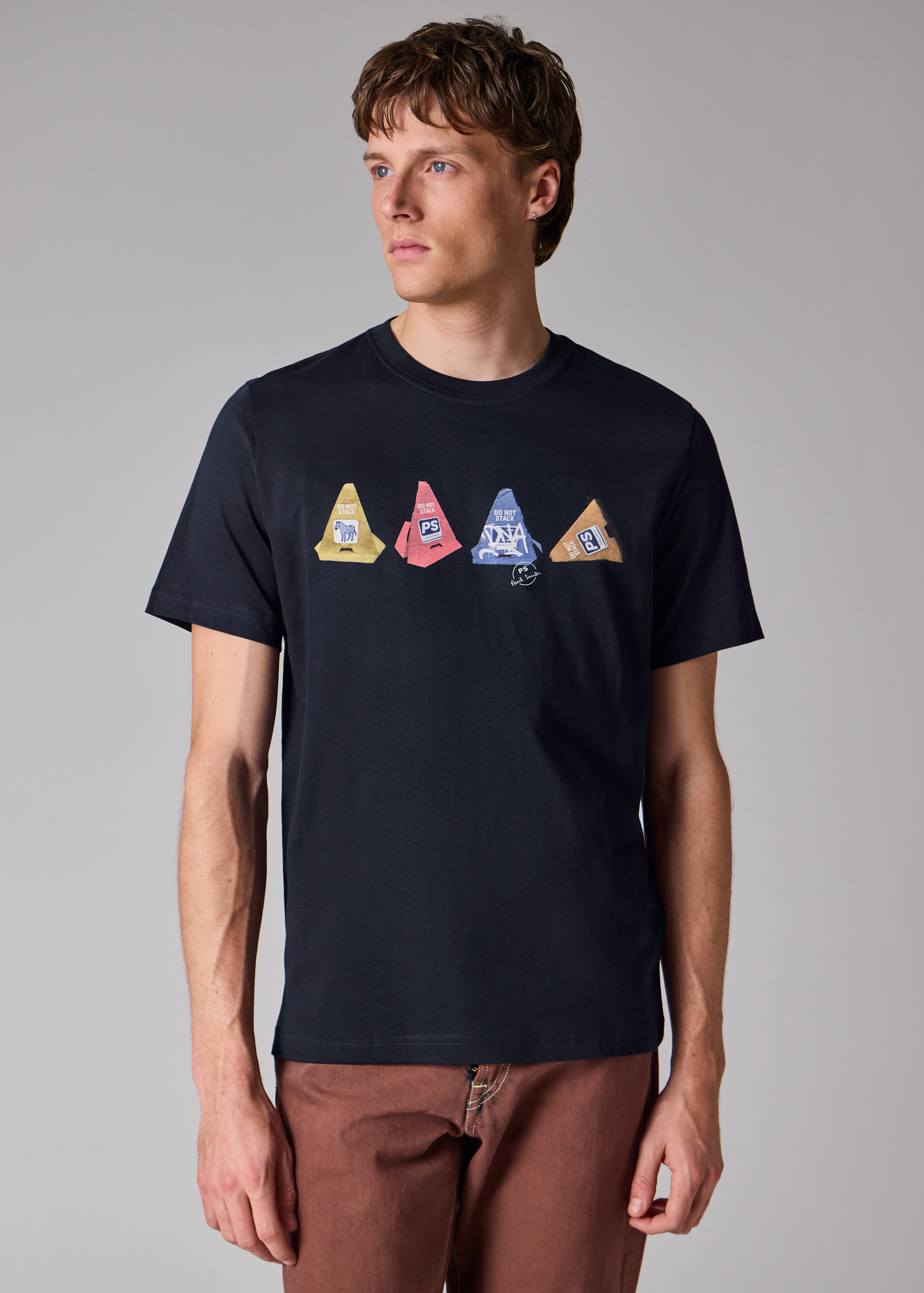 Navy 'Cones' Print T-Shirt