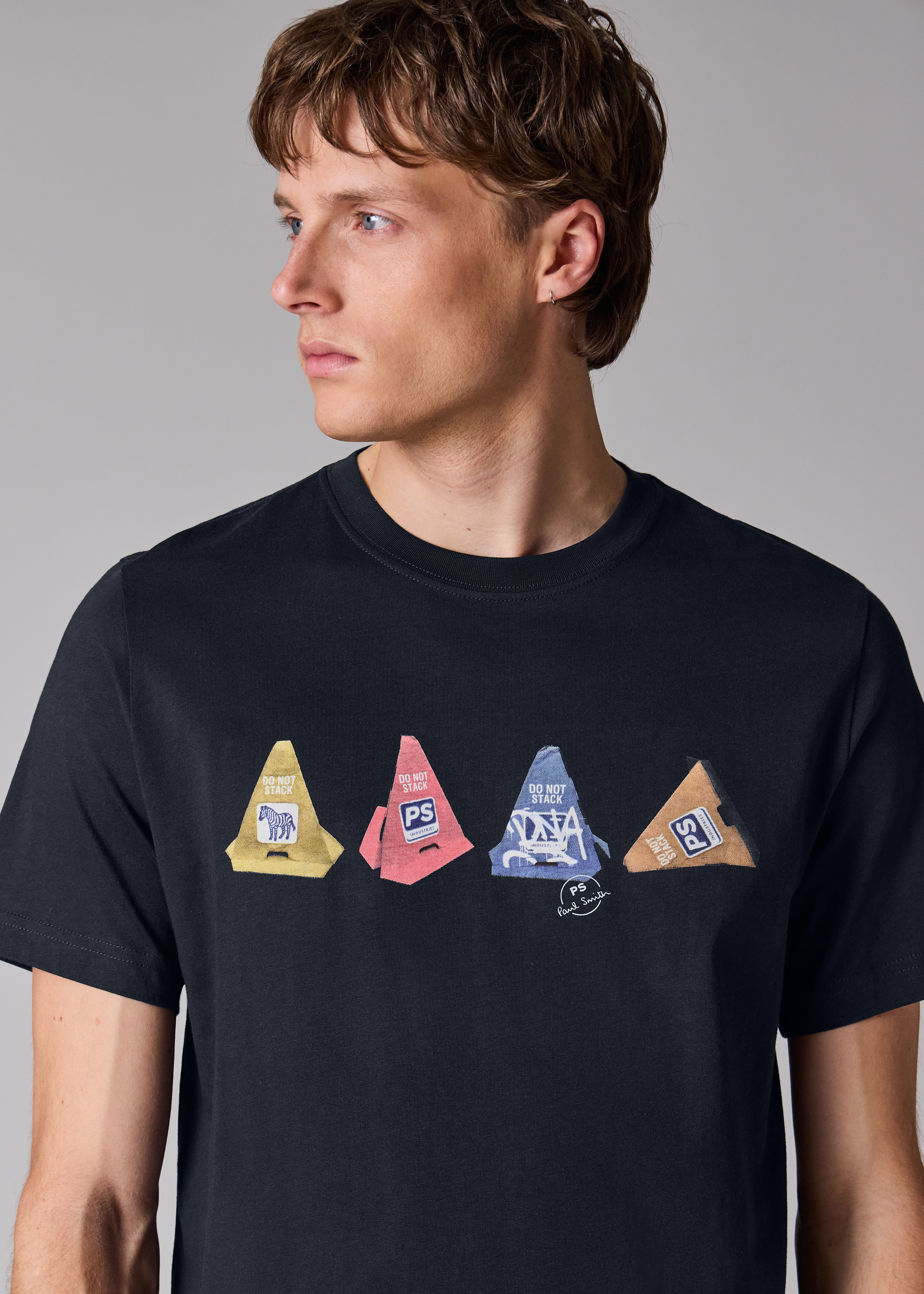 Navy 'Cones' Print T-Shirt