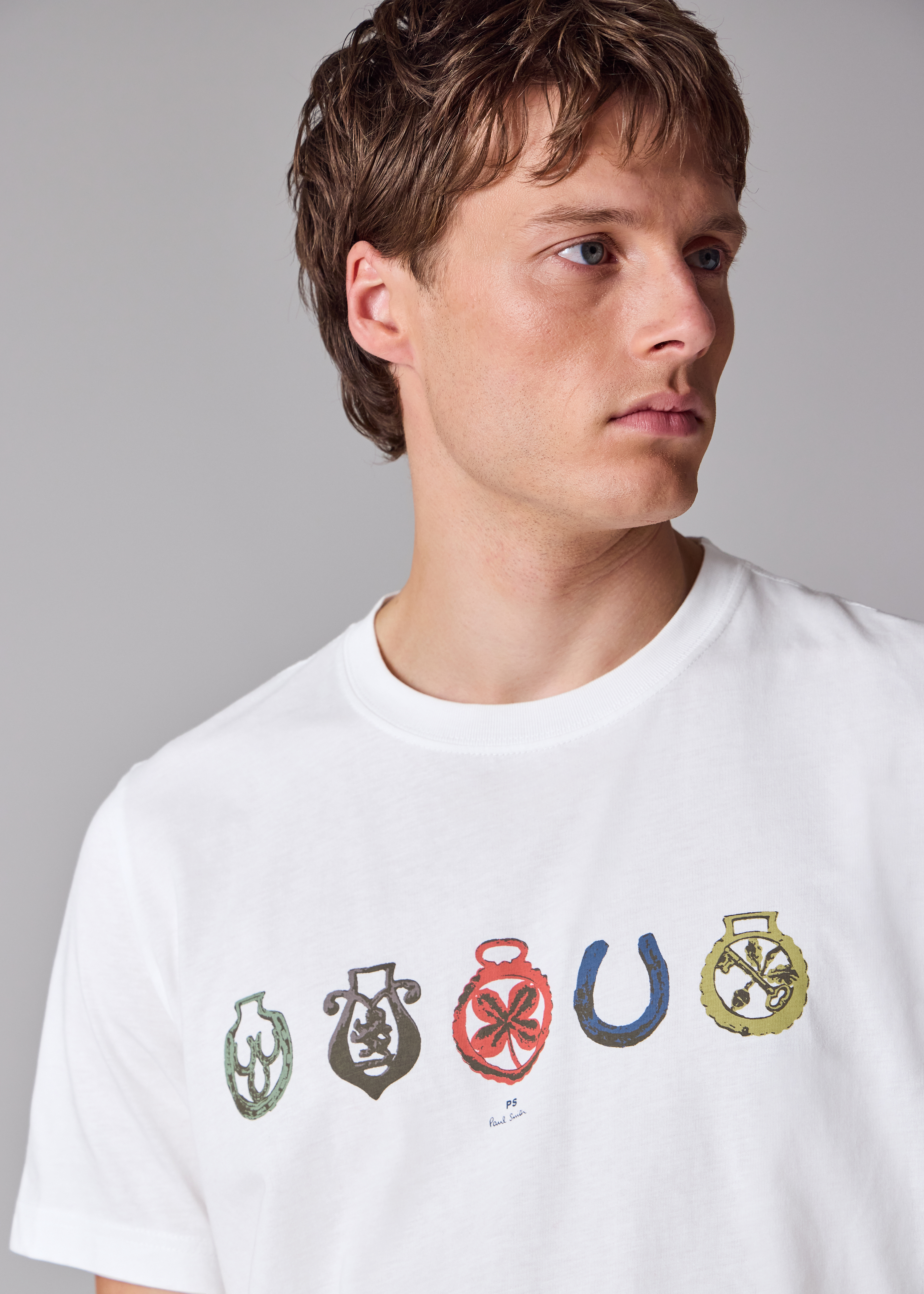 White 'Lucky Charm' Print T-Shirt