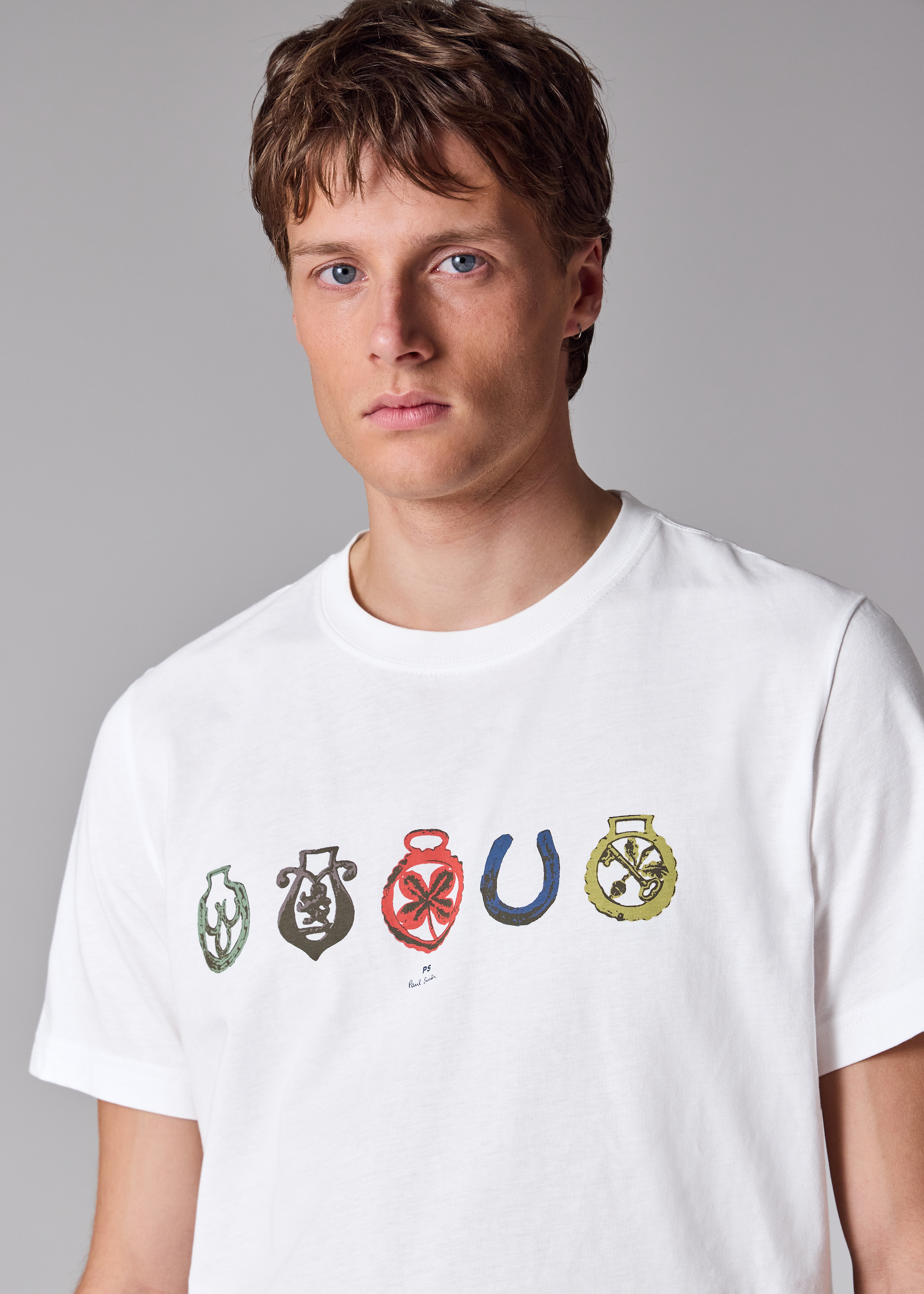 White 'Lucky Charm' Print T-Shirt