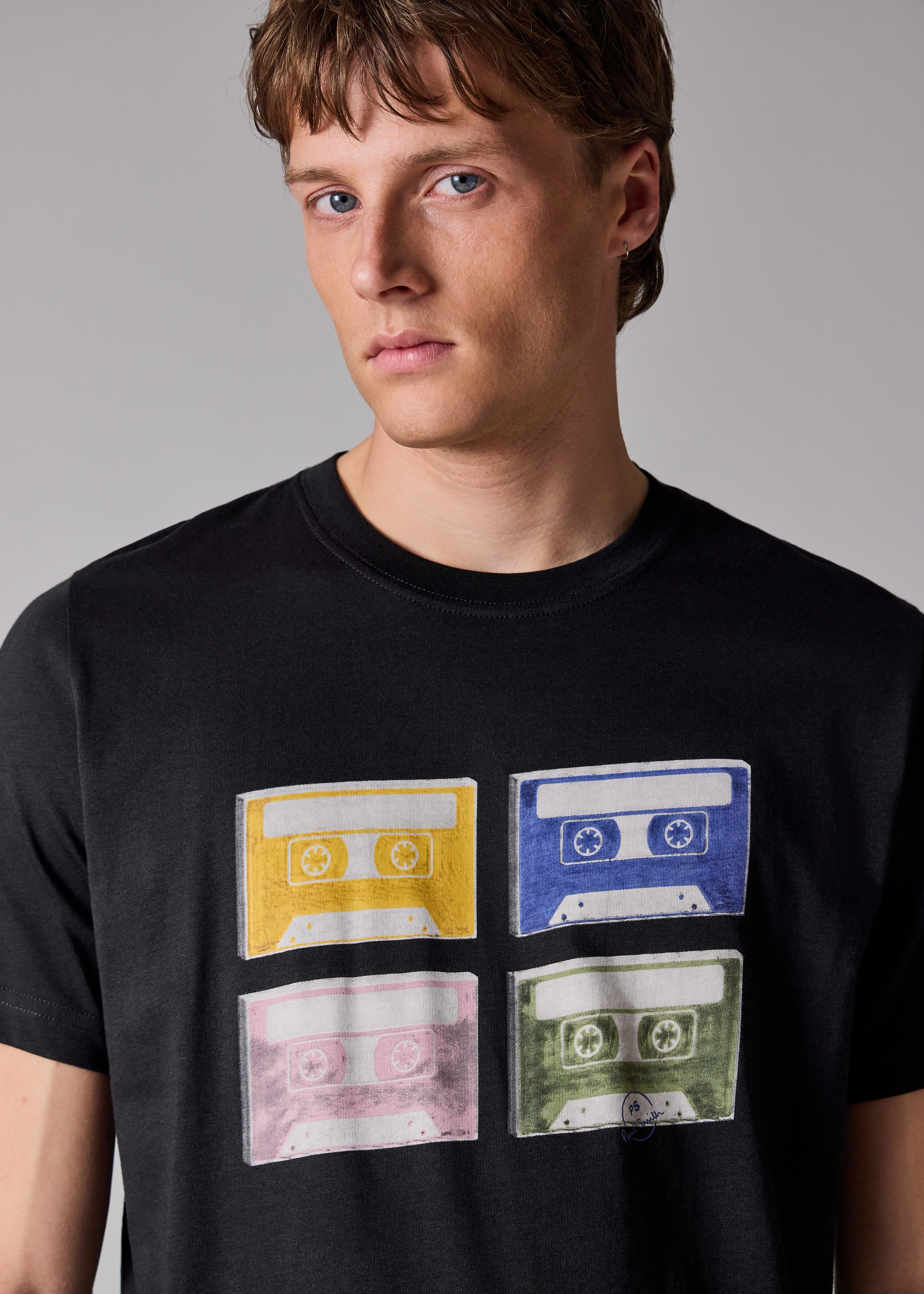 Black 'Tapes' Print T-Shirt