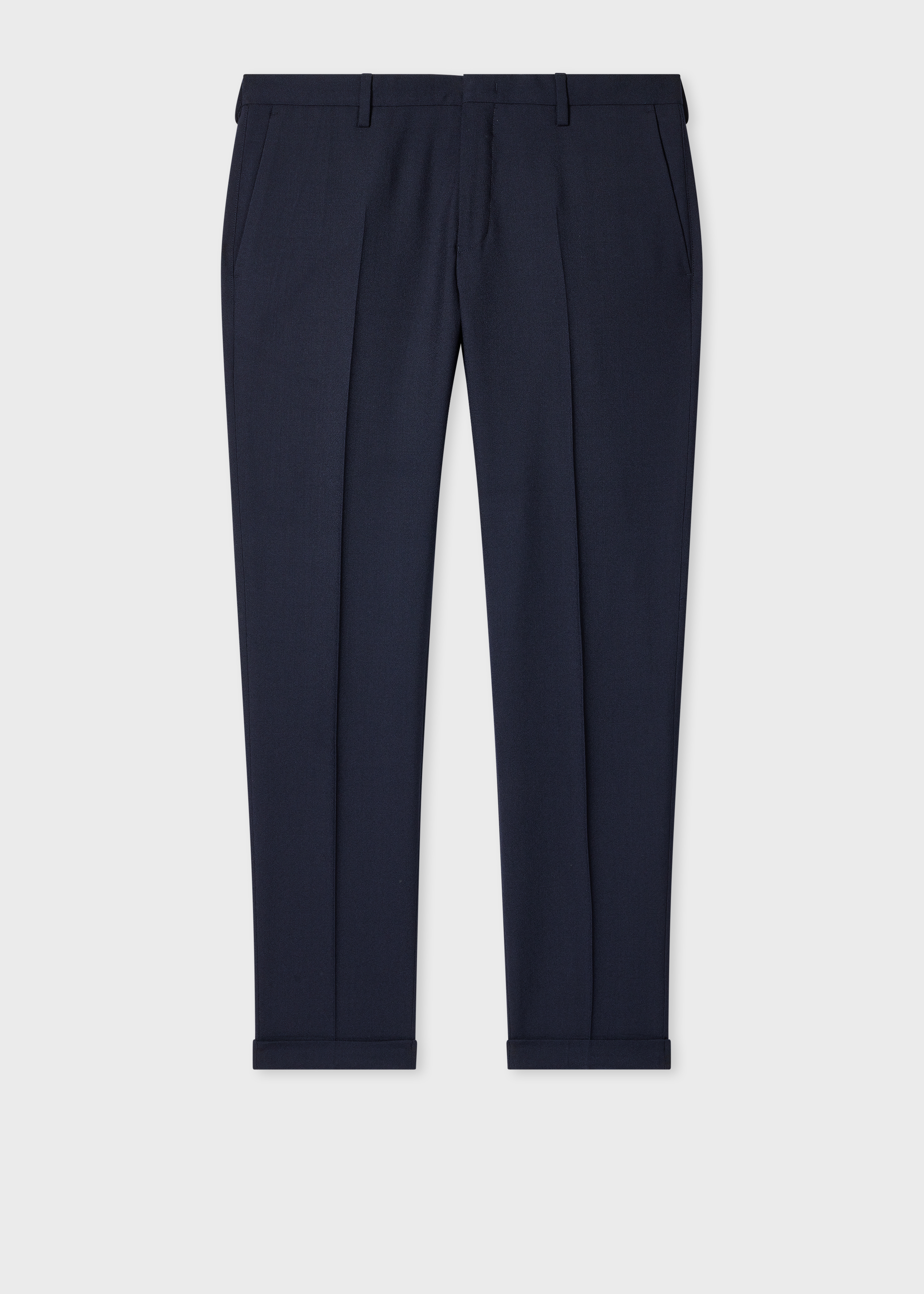 Slim-Fit Navy Two-Ply Merino Wool Trousers