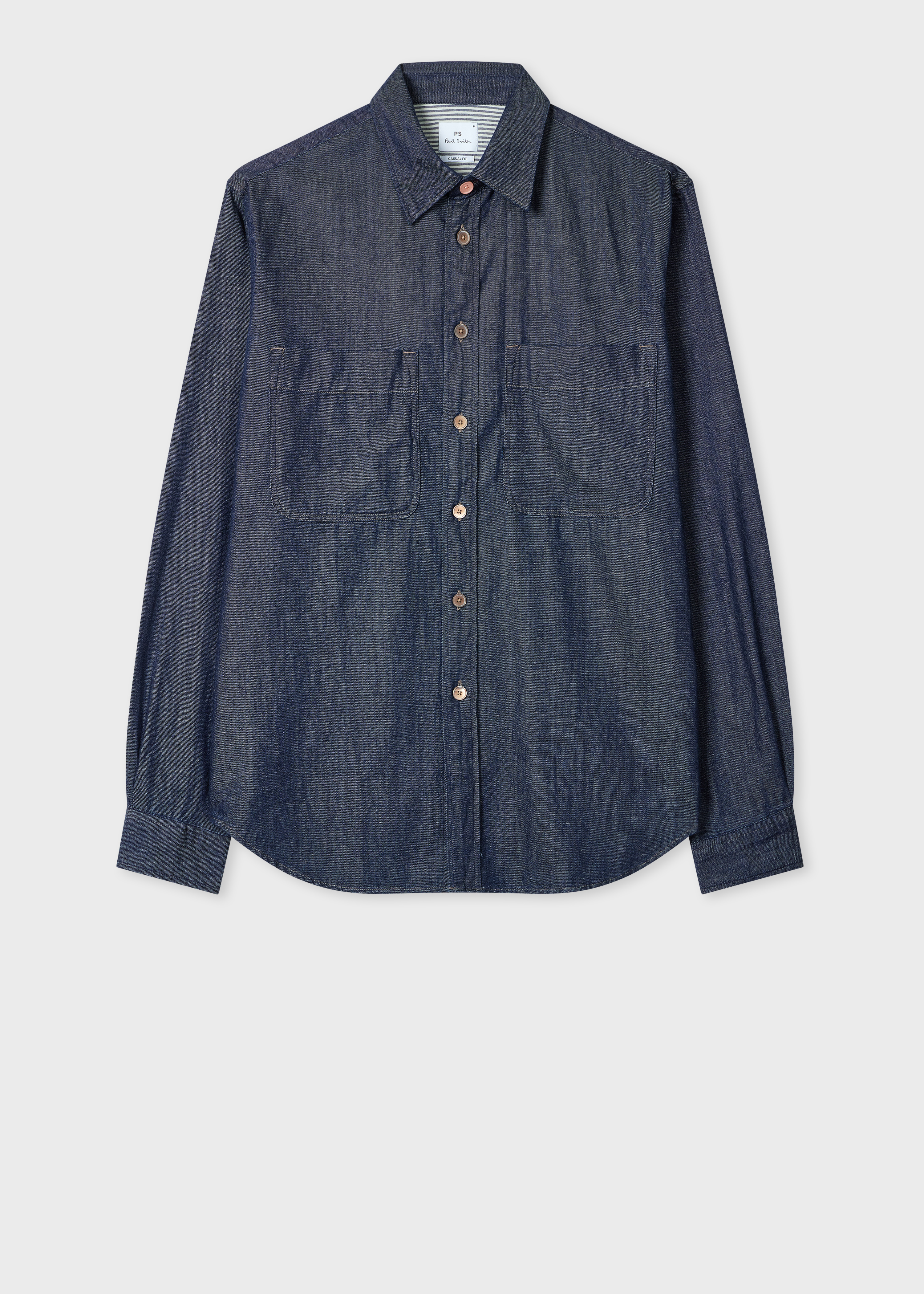 Casual-Fit Indigo Rinse Denim Shirt