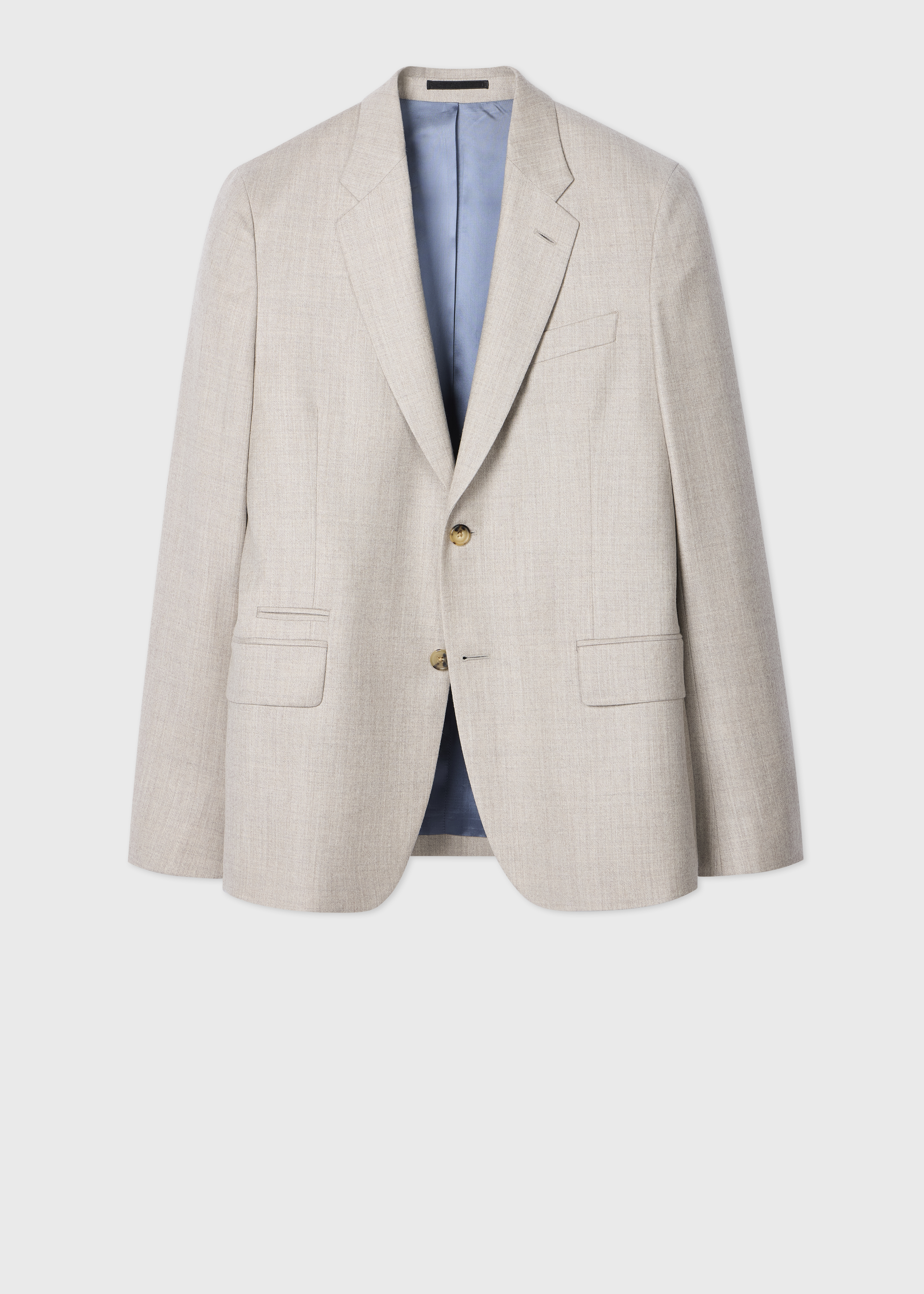 Tailored-Fit Beige Overdyed Wool-Cashmere Flannel Blazer