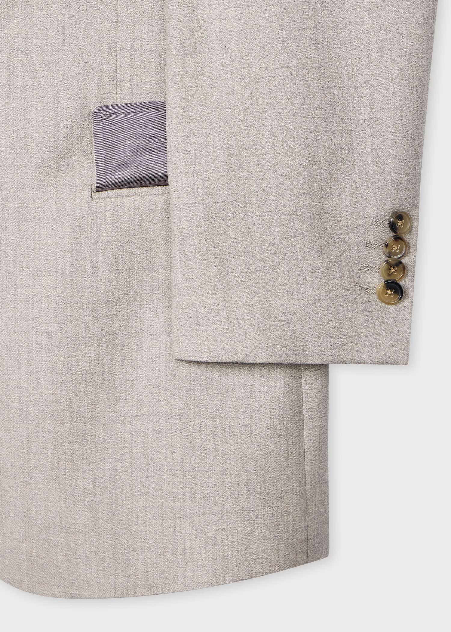 Tailored-Fit Beige Overdyed Wool-Cashmere Flannel Blazer