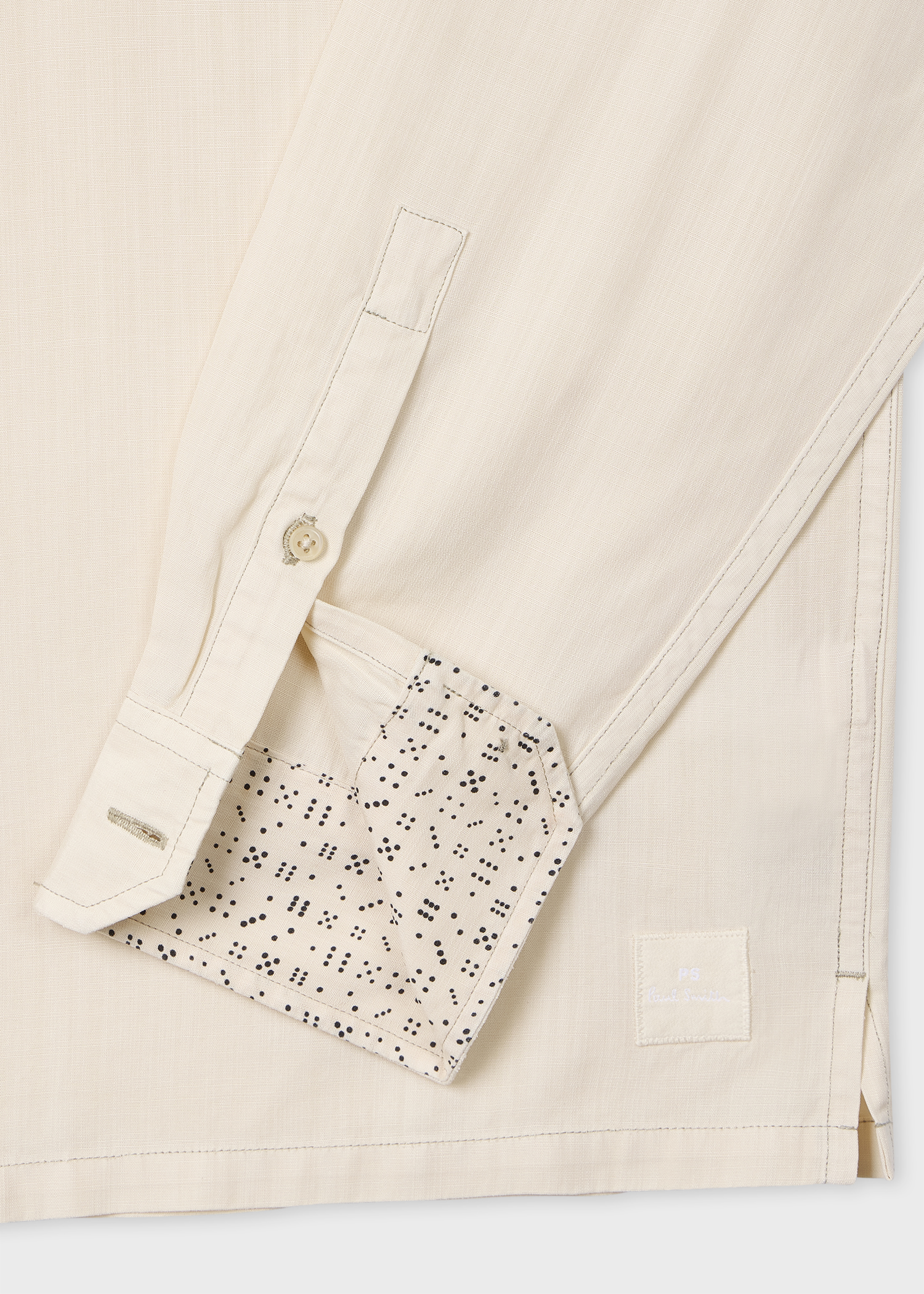 Ecru Lyocell-Cotton Patch-Pocket Shirt