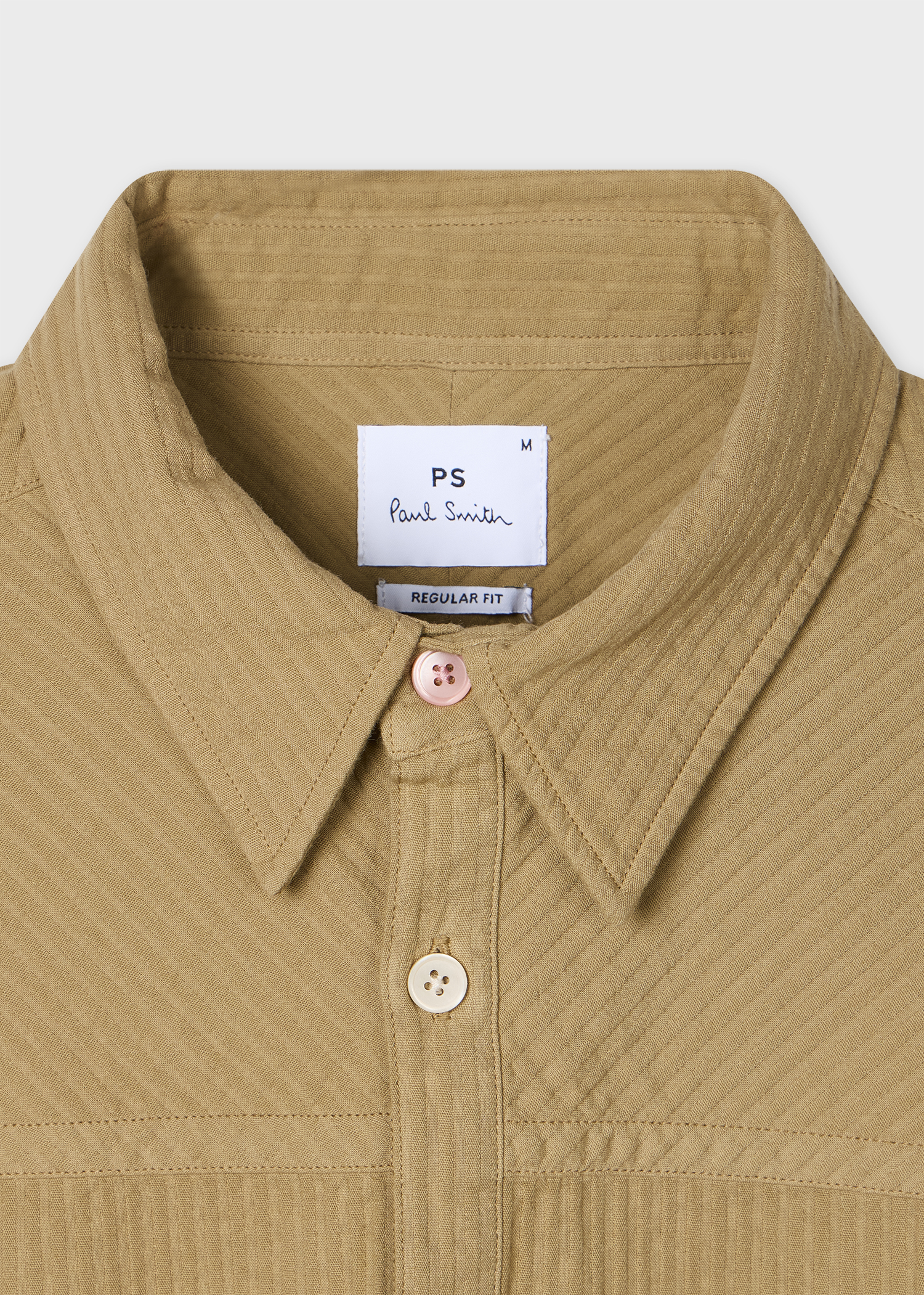 Tan Textured-Cotton Shirt