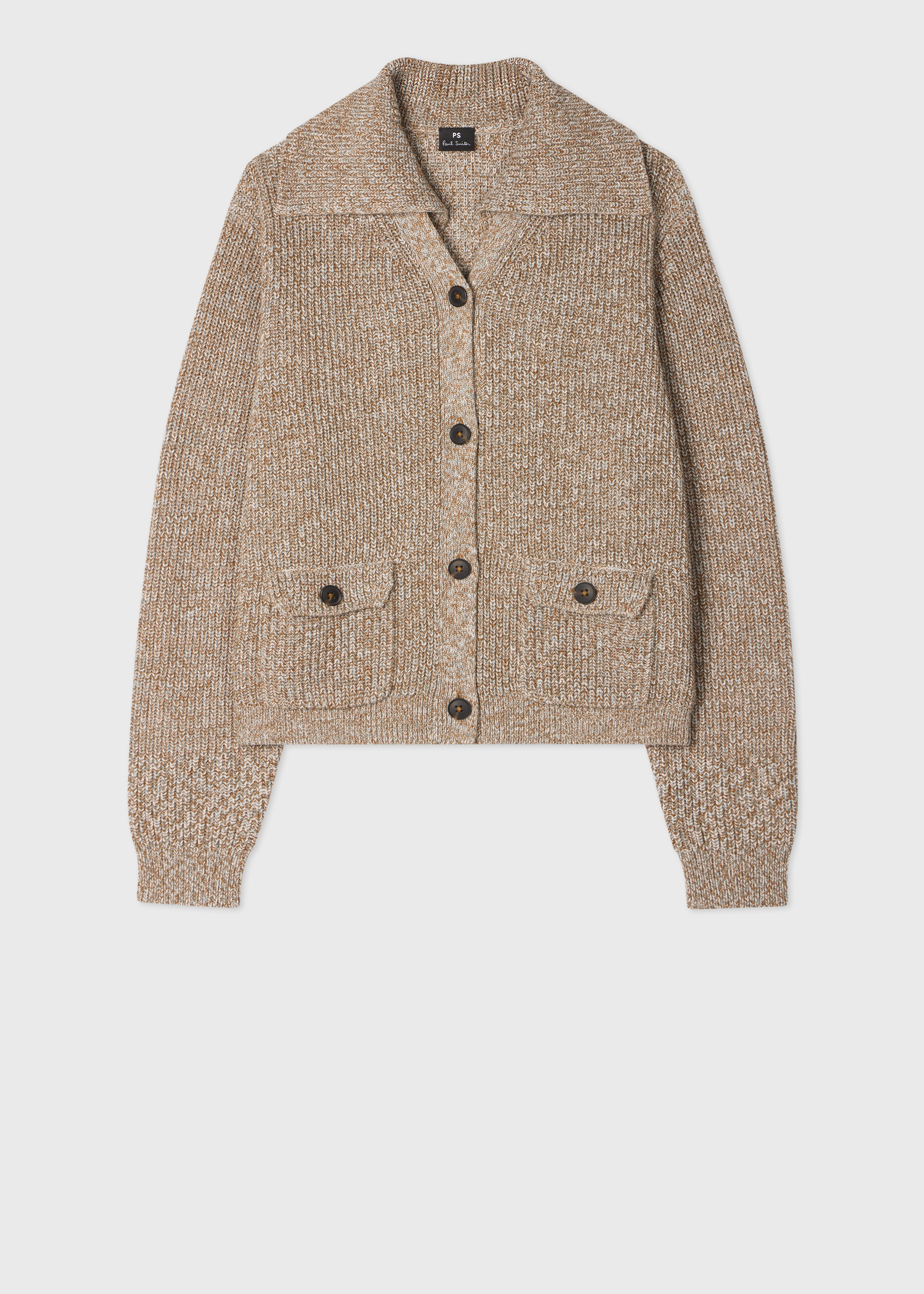 Women's Cream Marl Knit Shawl Cardigan
